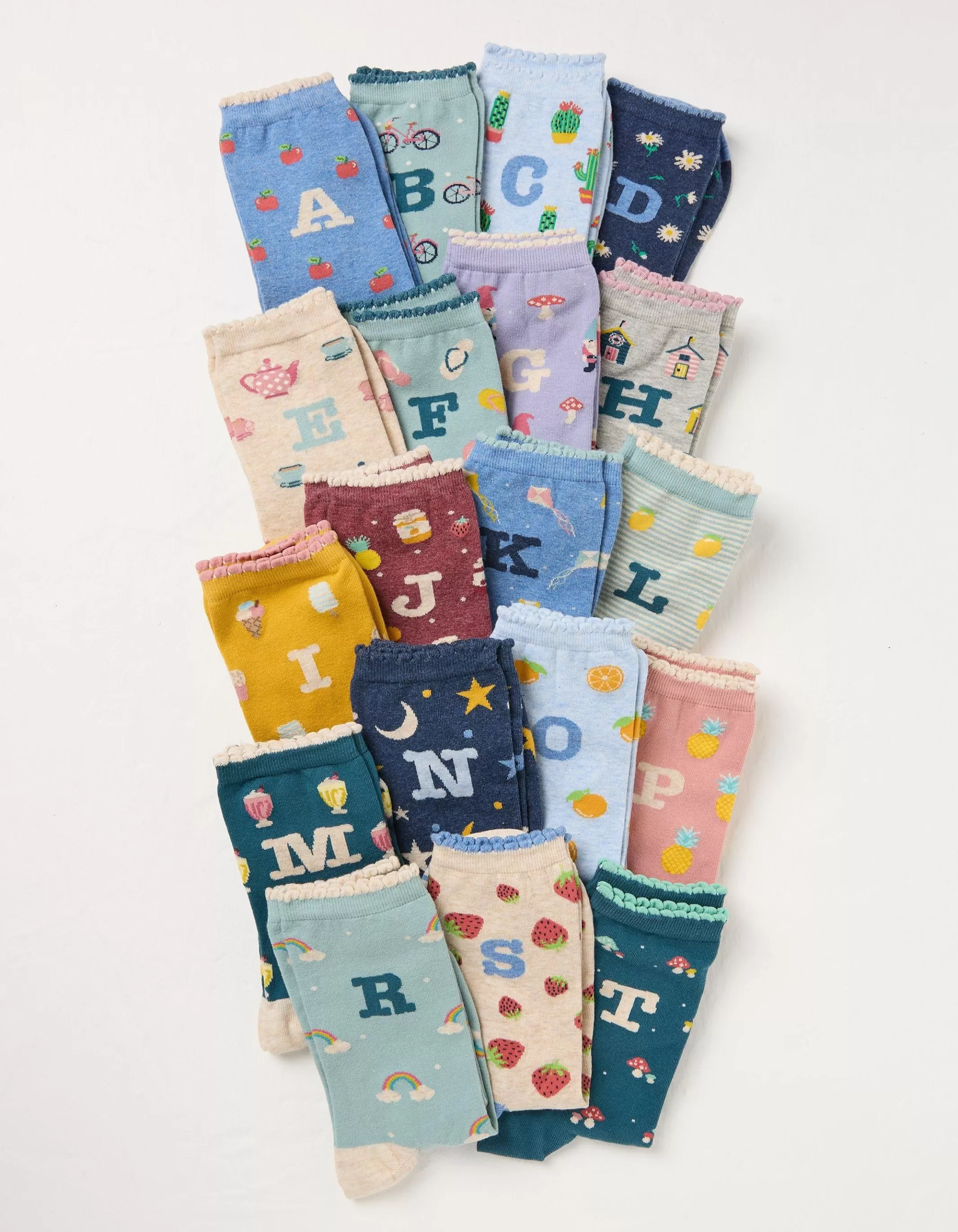 New FatFace 1 Pack Alphabet Socks Multi
