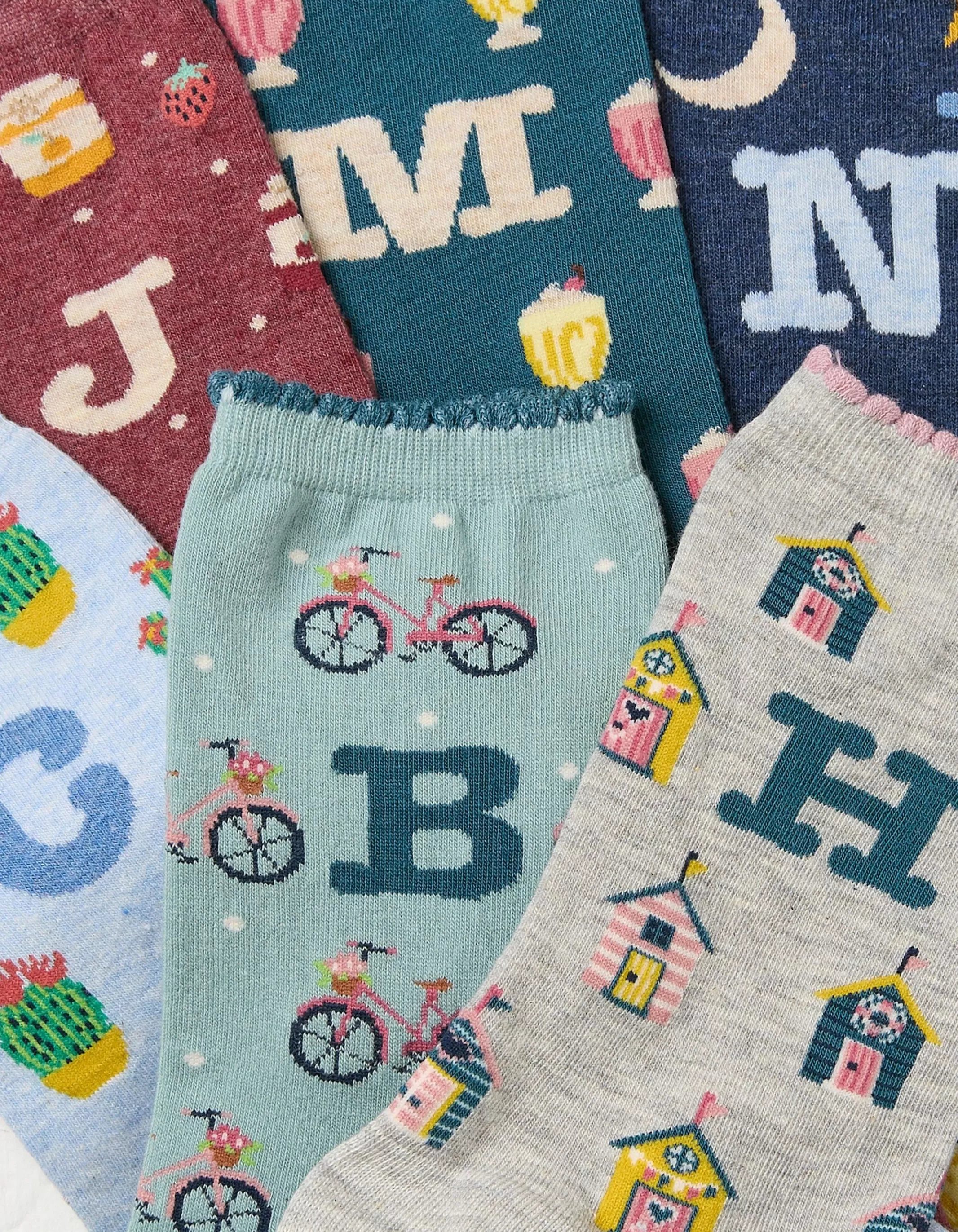 New FatFace 1 Pack Alphabet Socks Multi