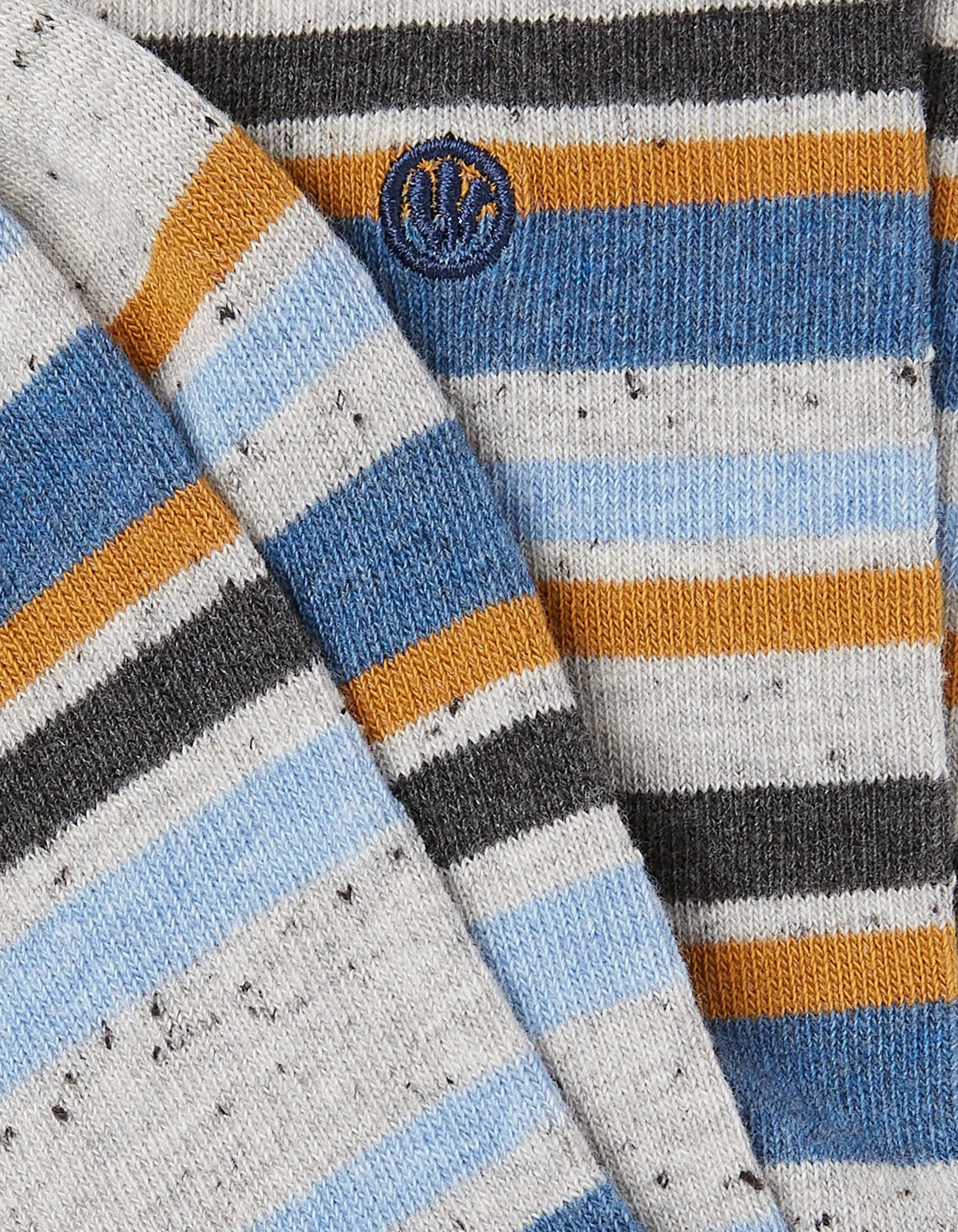 Hot FatFace 1 Pack Andrew Stripe Socks Light Grey Marl