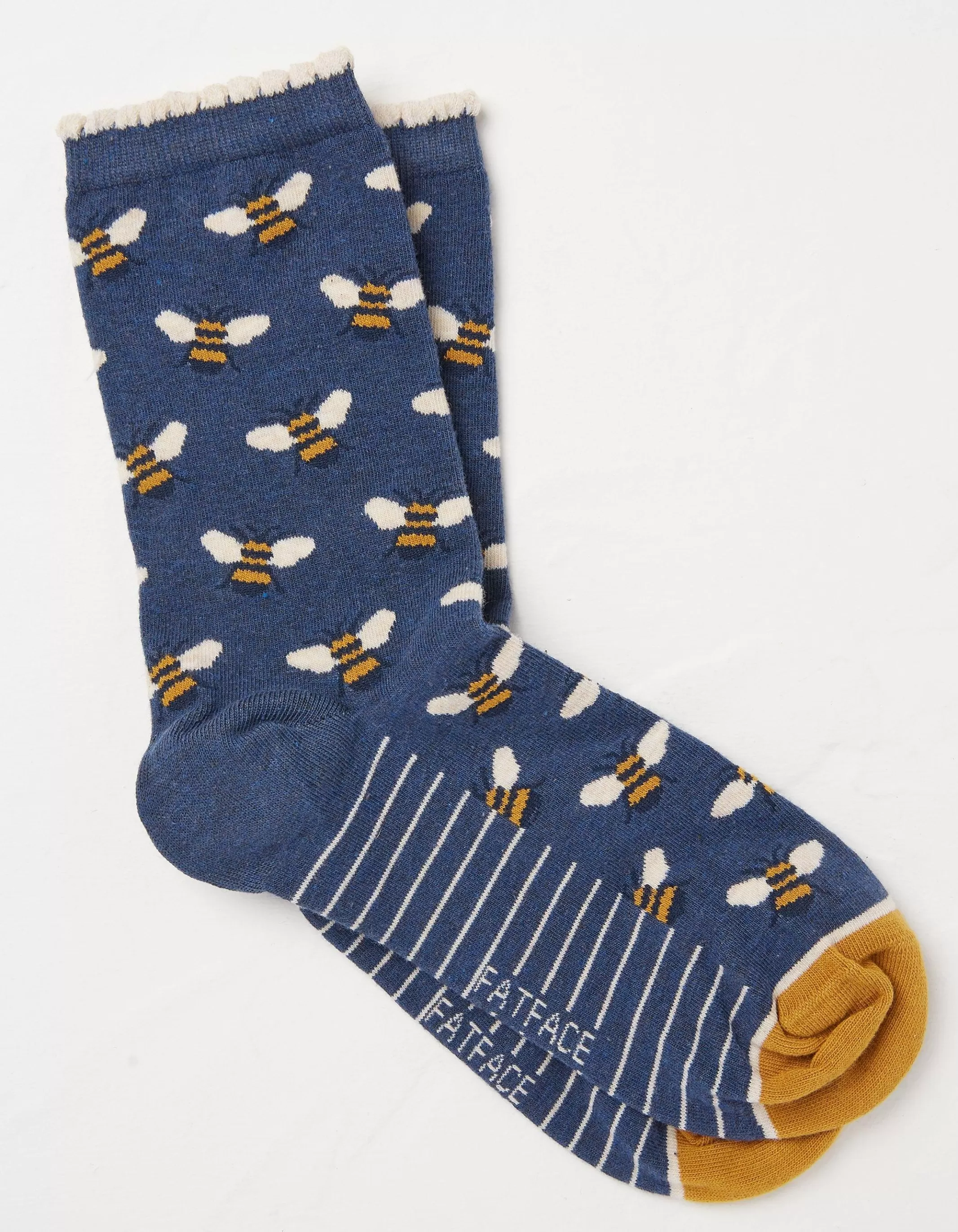 Outlet FatFace 1 Pack Bee Stripe Socks Navy