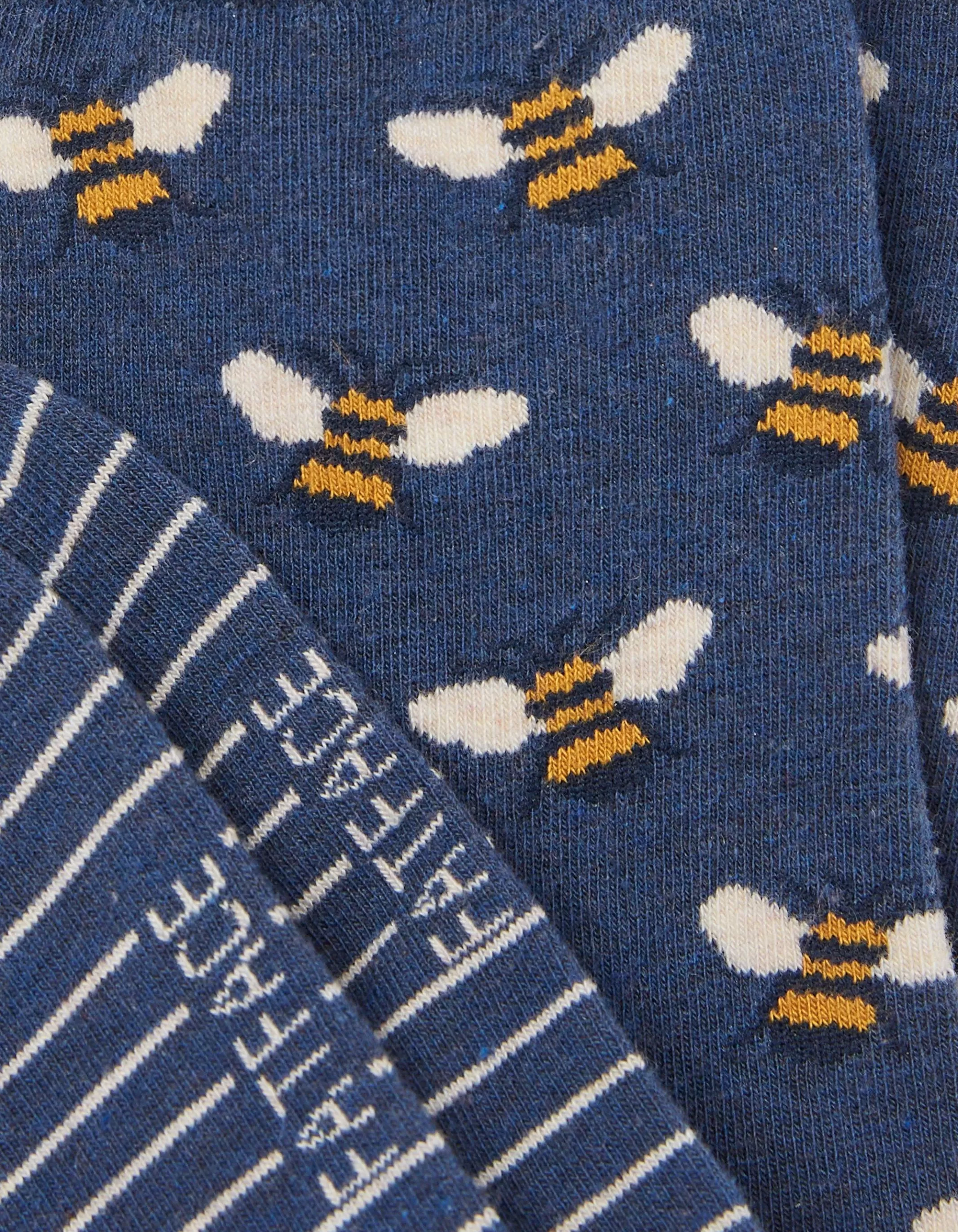 Outlet FatFace 1 Pack Bee Stripe Socks Navy