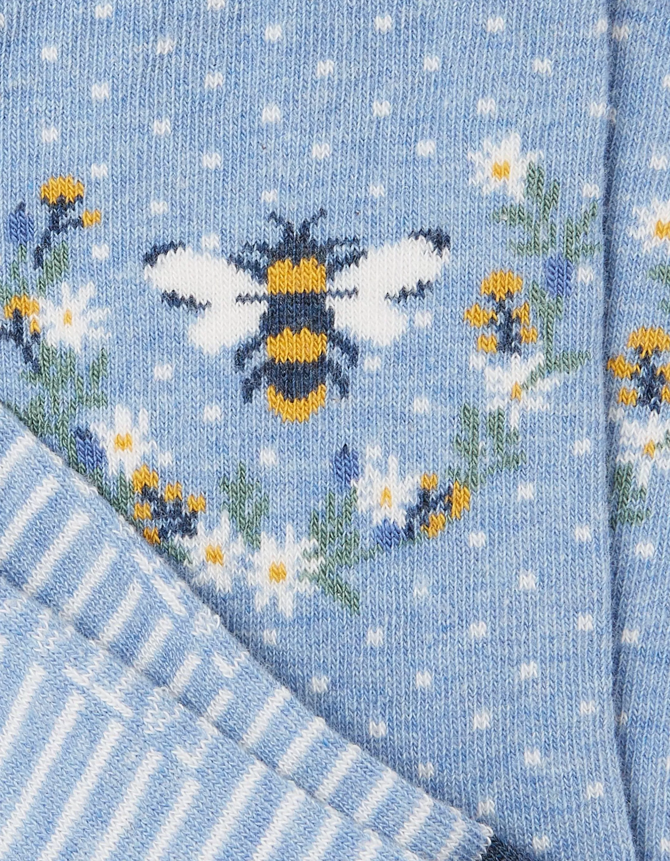 Online FatFace 1 Pack Bee Wreath Socks Light Blue Marl
