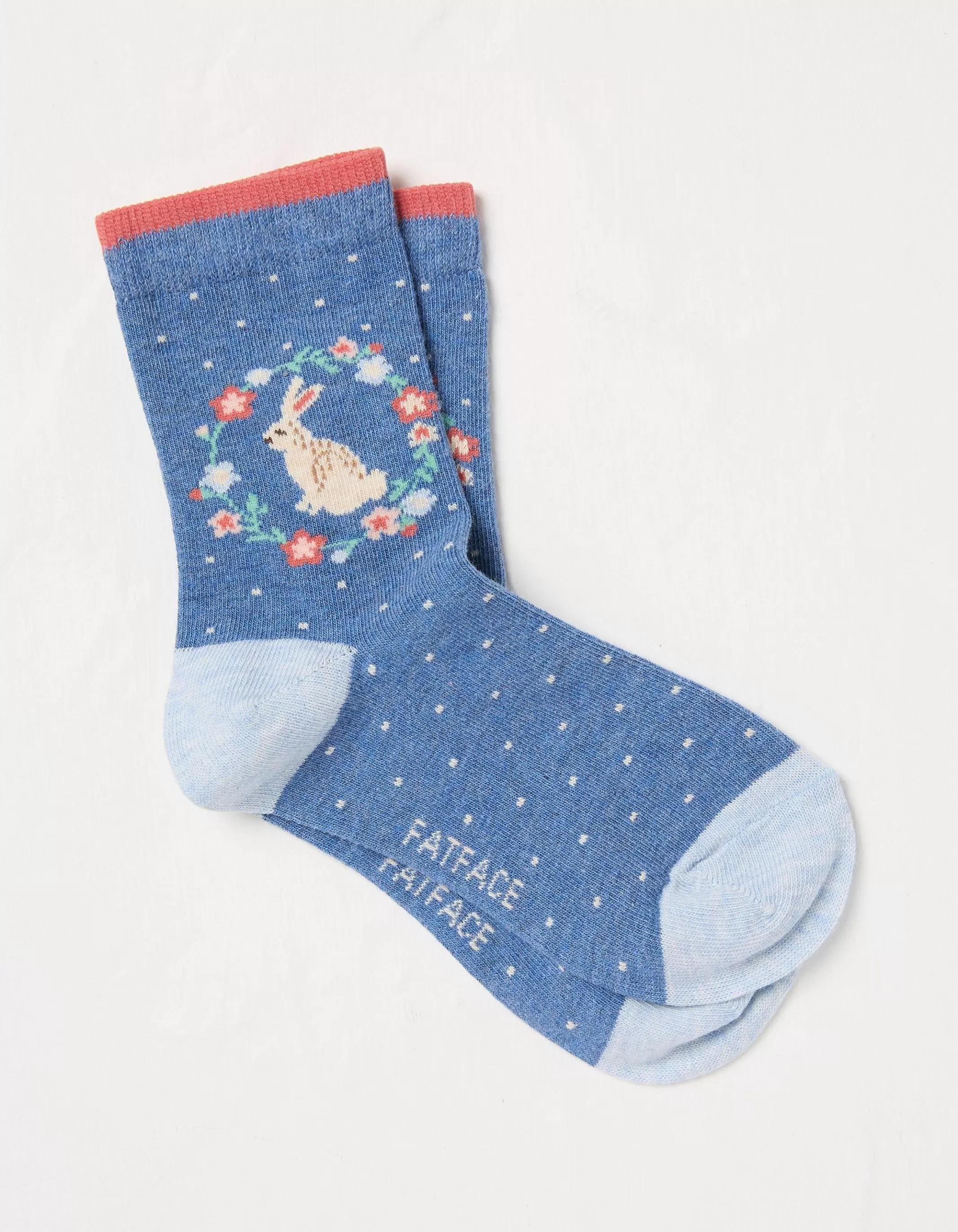 Flash Sale FatFace 1 Pack Bunny Socks Light Blue Marl