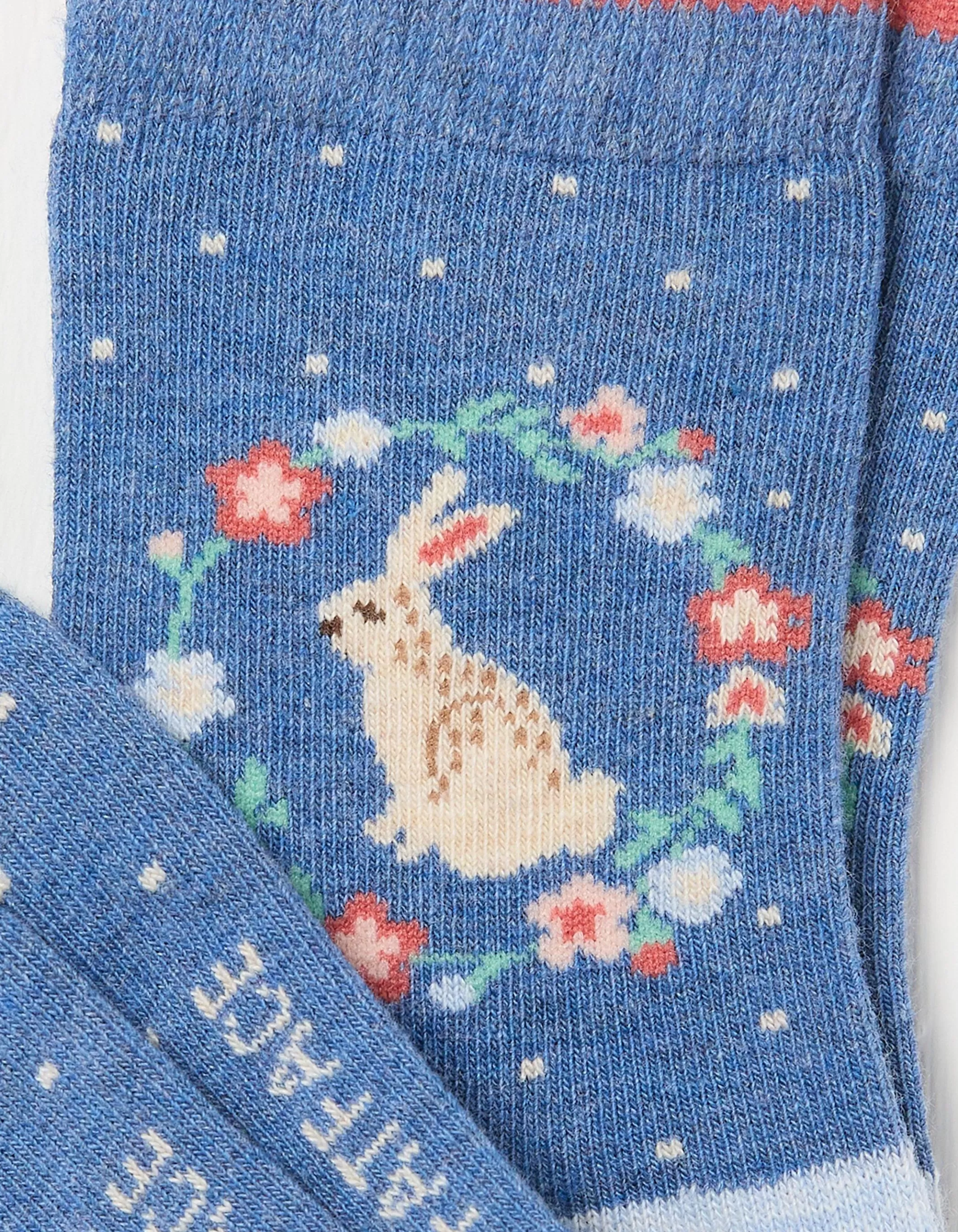 Flash Sale FatFace 1 Pack Bunny Socks Light Blue Marl