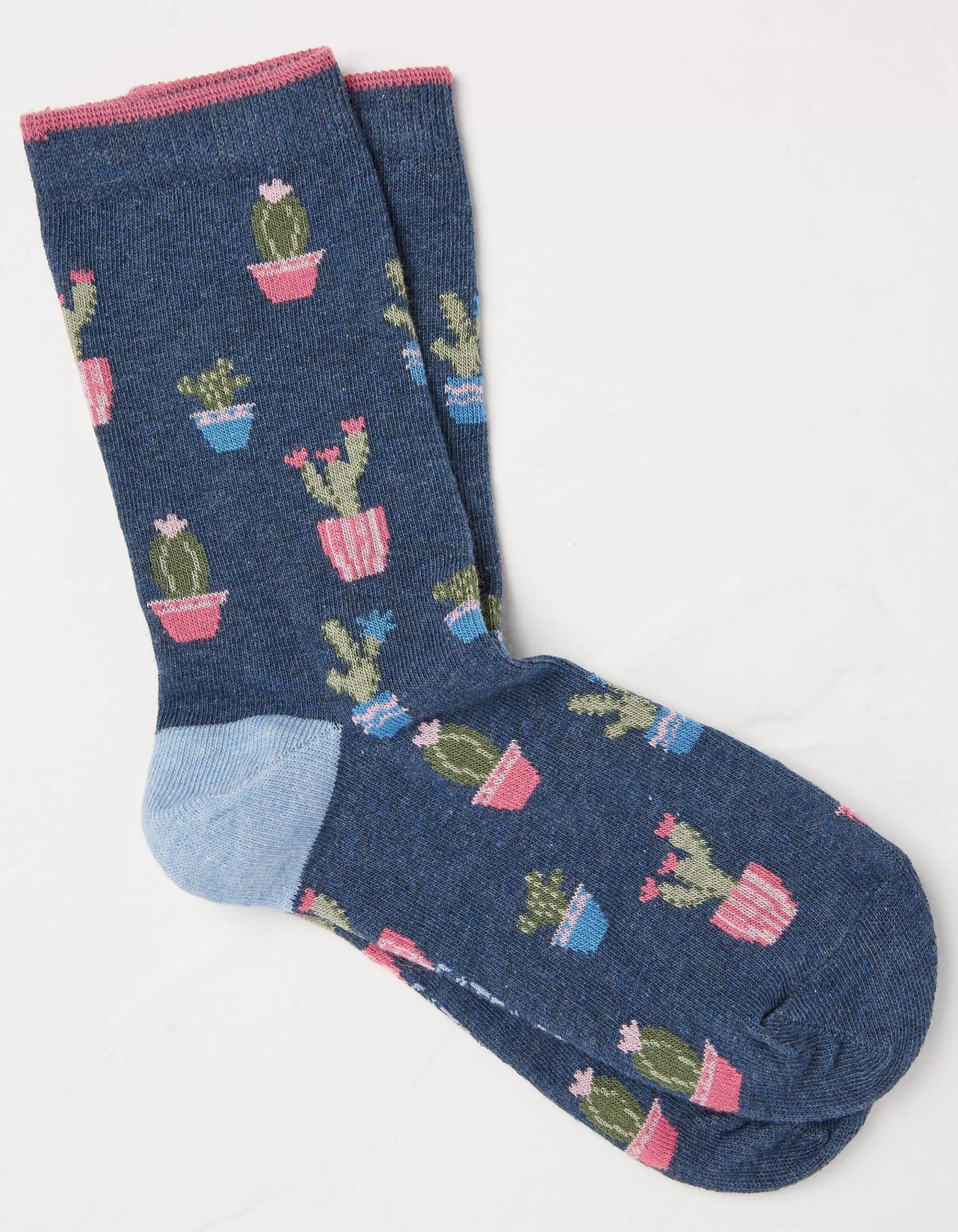 Shop FatFace 1 Pack Cactus Socks Navy Marl