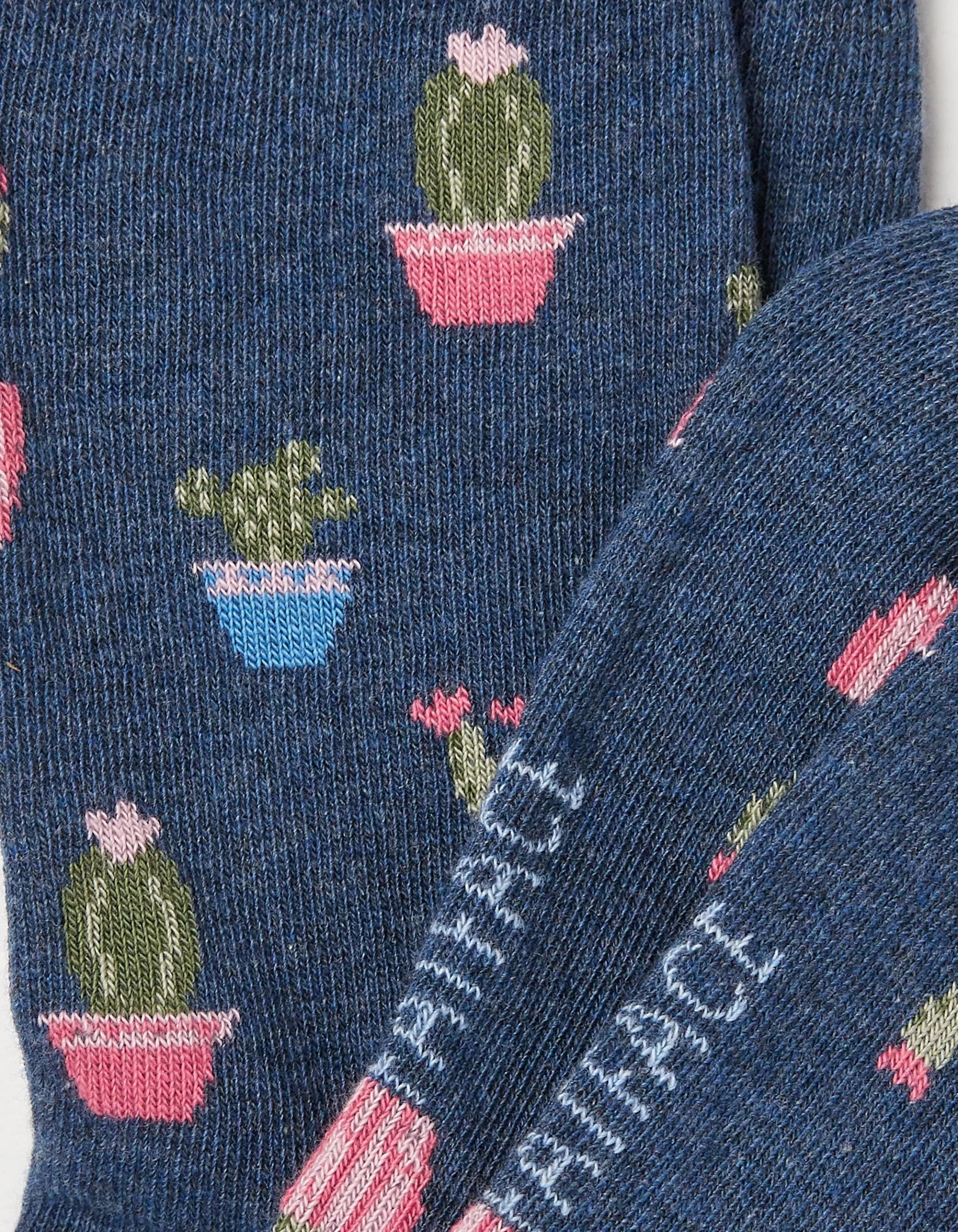 Shop FatFace 1 Pack Cactus Socks Navy Marl