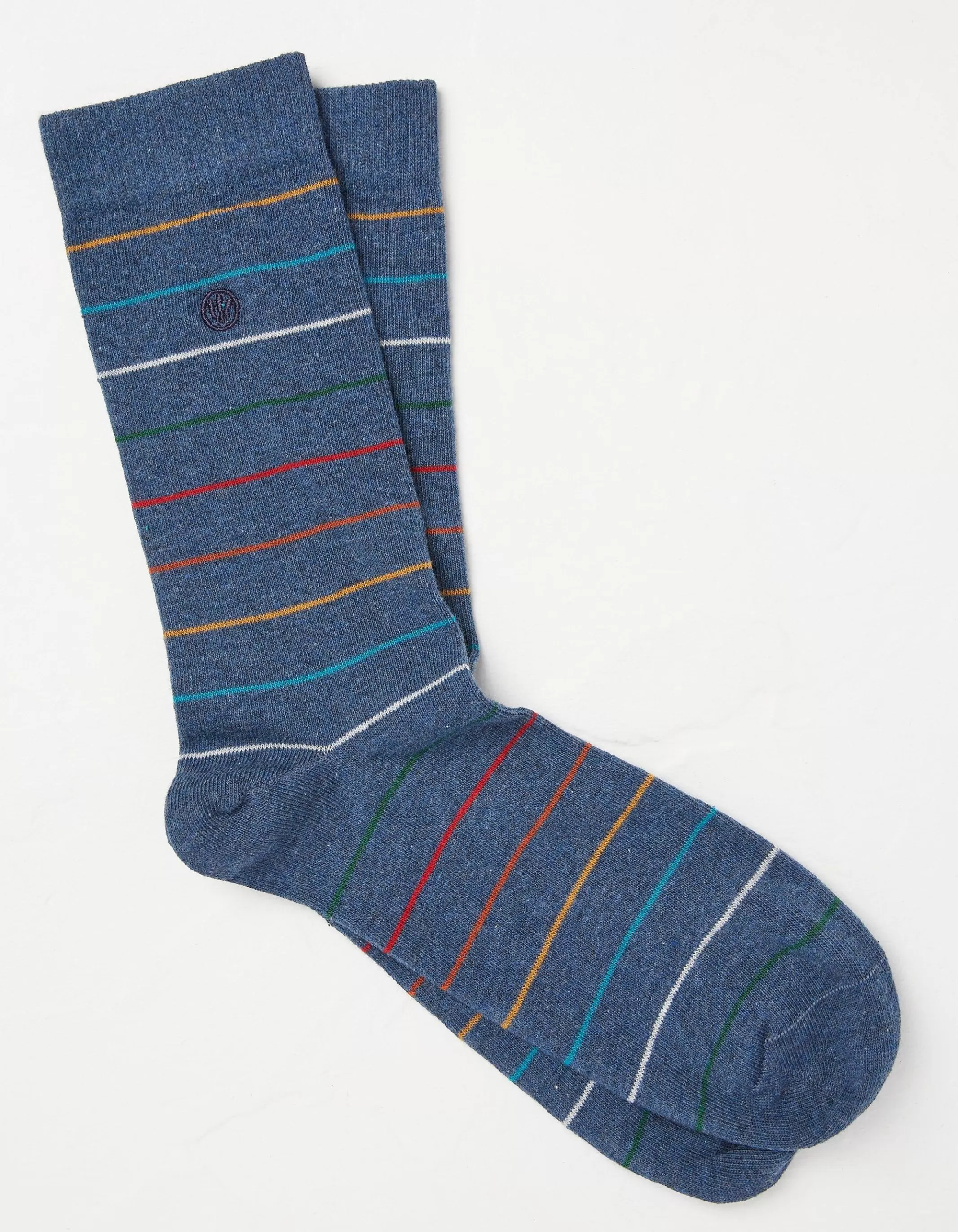 Discount FatFace 1 Pack Charlie Fine Stripe Socks Blue Marl