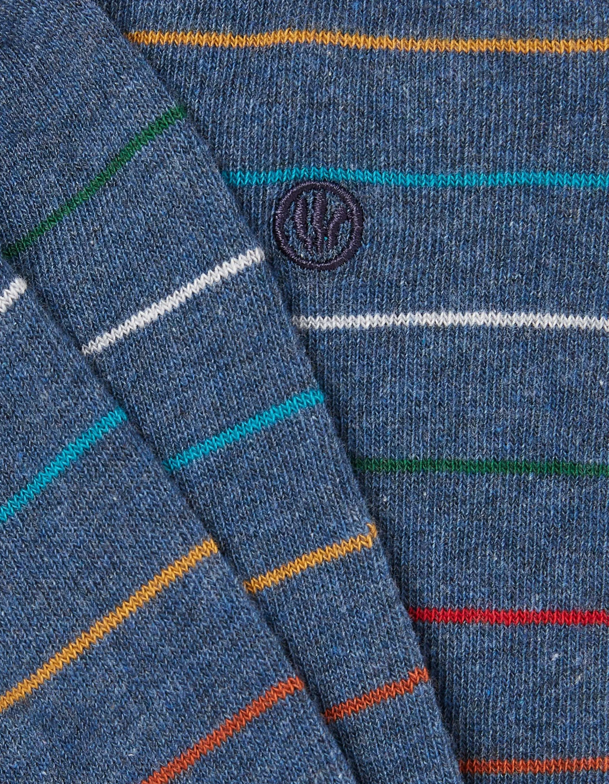 Discount FatFace 1 Pack Charlie Fine Stripe Socks Blue Marl