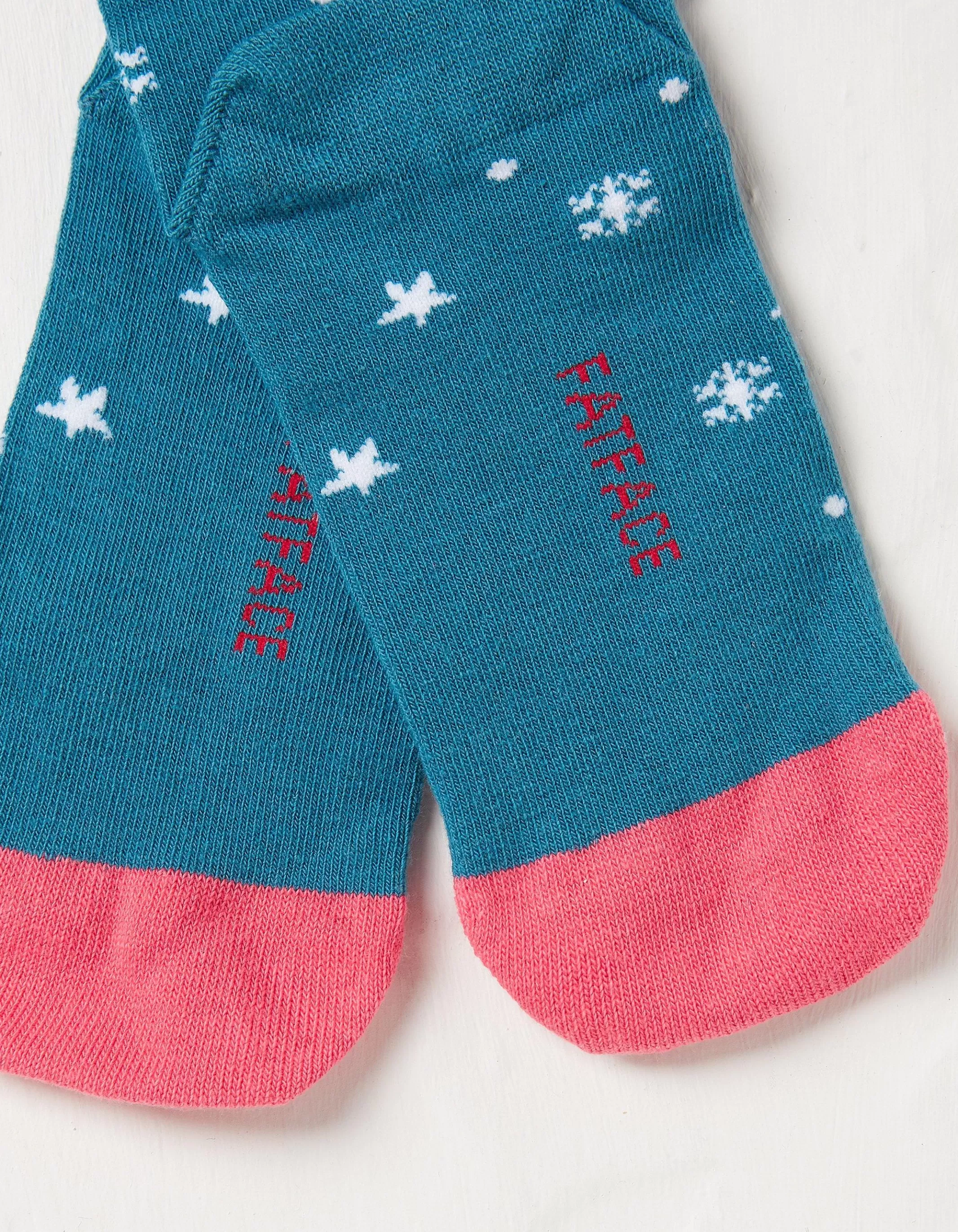 Online FatFace 1 Pack Christmas Kangaroo Socks Teal Green