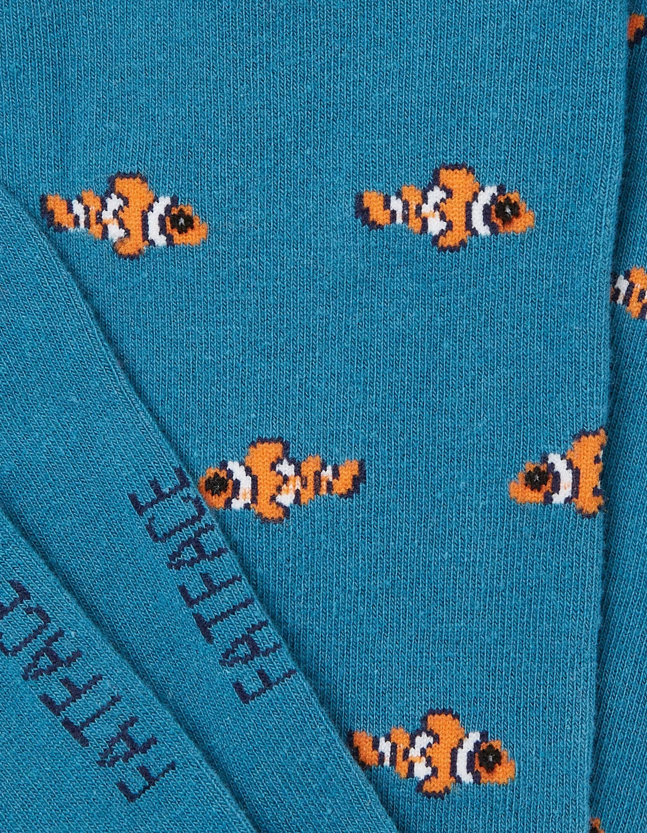 Best Sale FatFace 1 Pack Clownfish Socks Teal Green