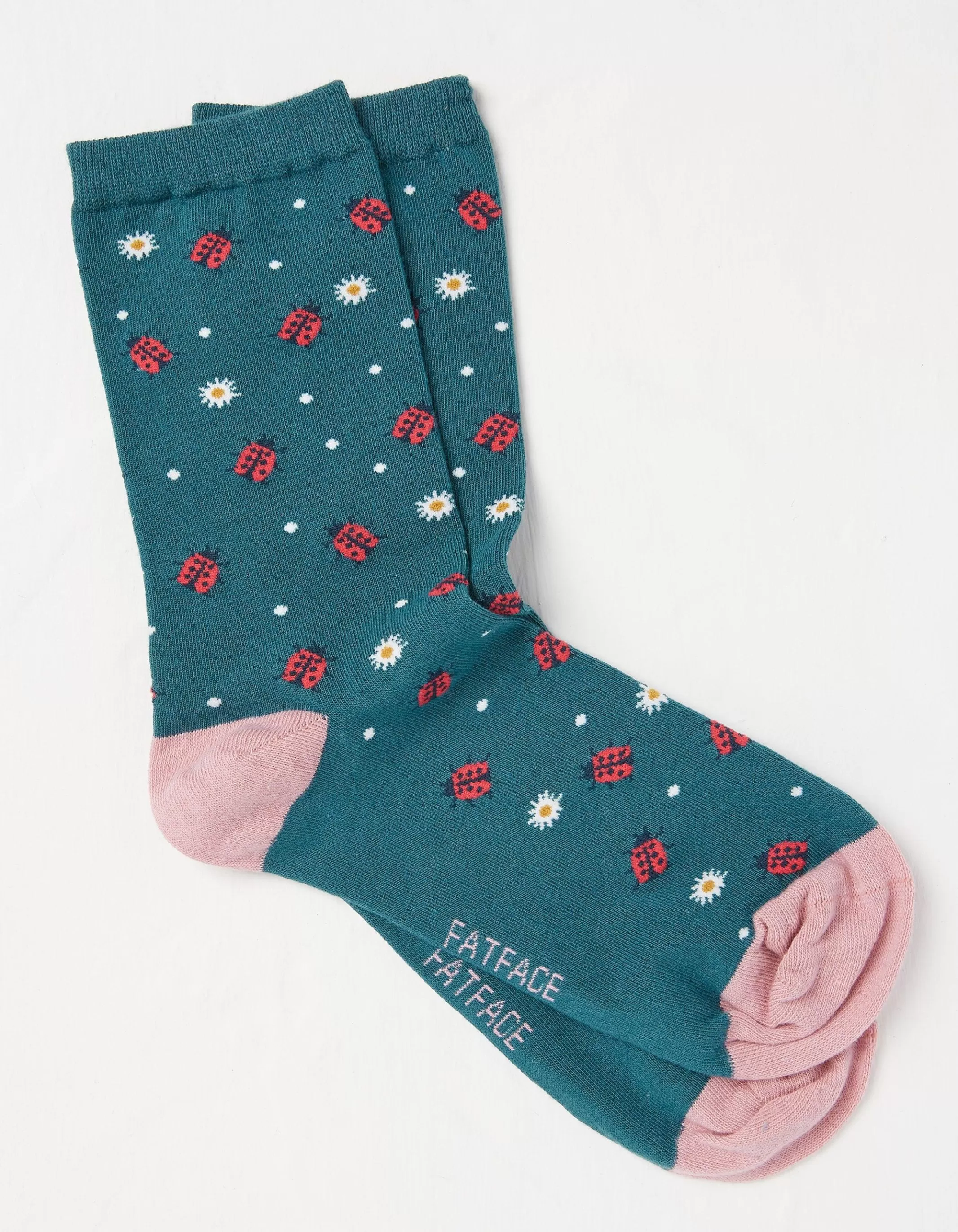 Best FatFace 1 Pack Ditsy Ladybird Socks Light Teal Green