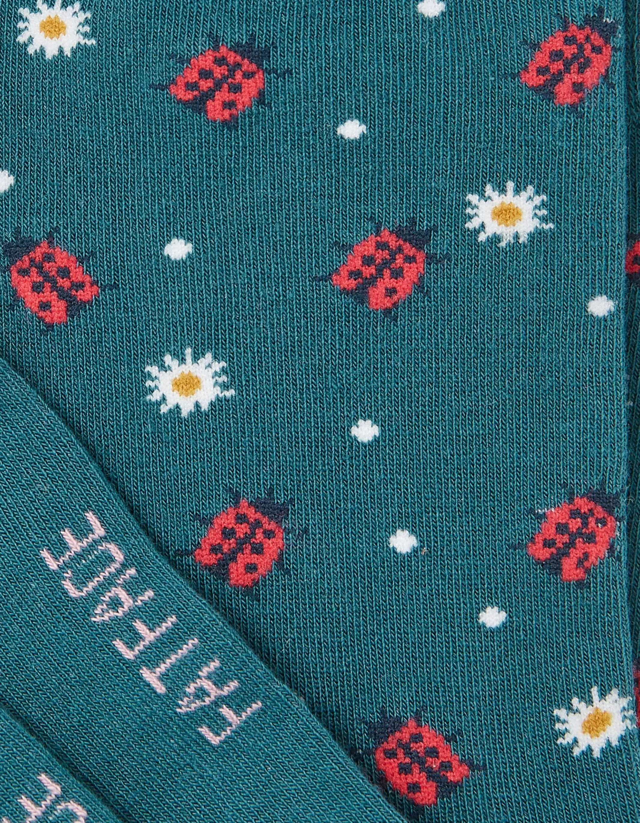 Best FatFace 1 Pack Ditsy Ladybird Socks Light Teal Green