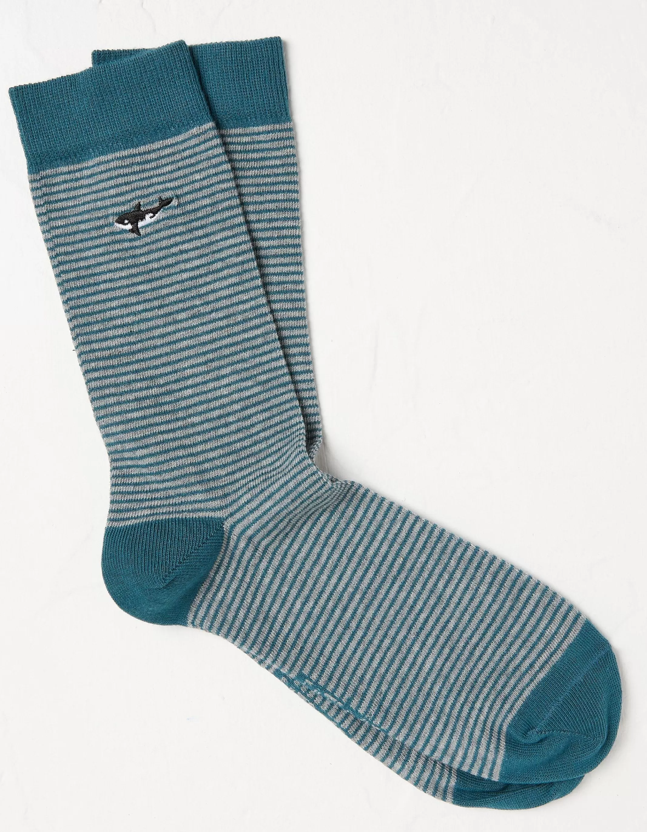 Shop FatFace 1 Pack Embroidered Whale Socks Teal Green