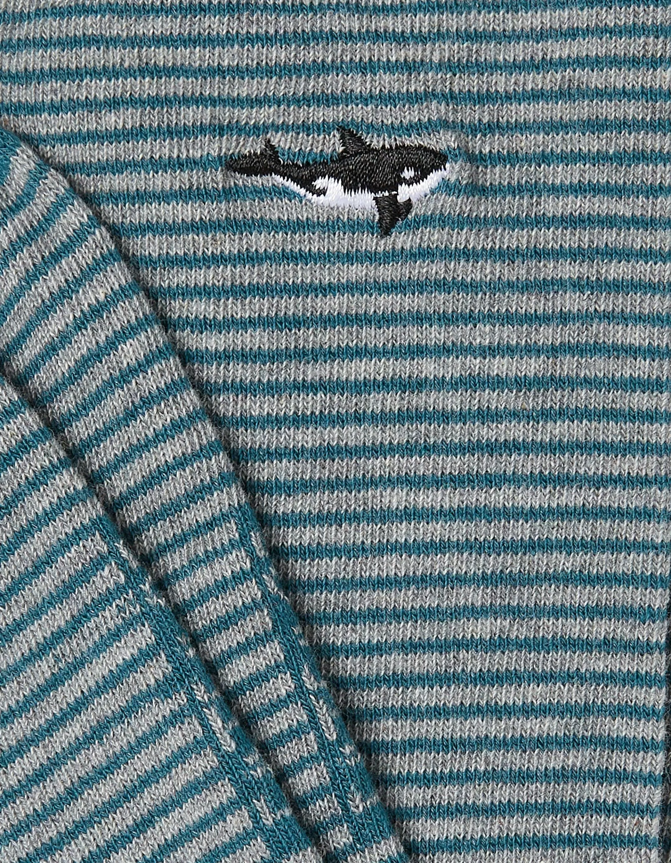 Shop FatFace 1 Pack Embroidered Whale Socks Teal Green