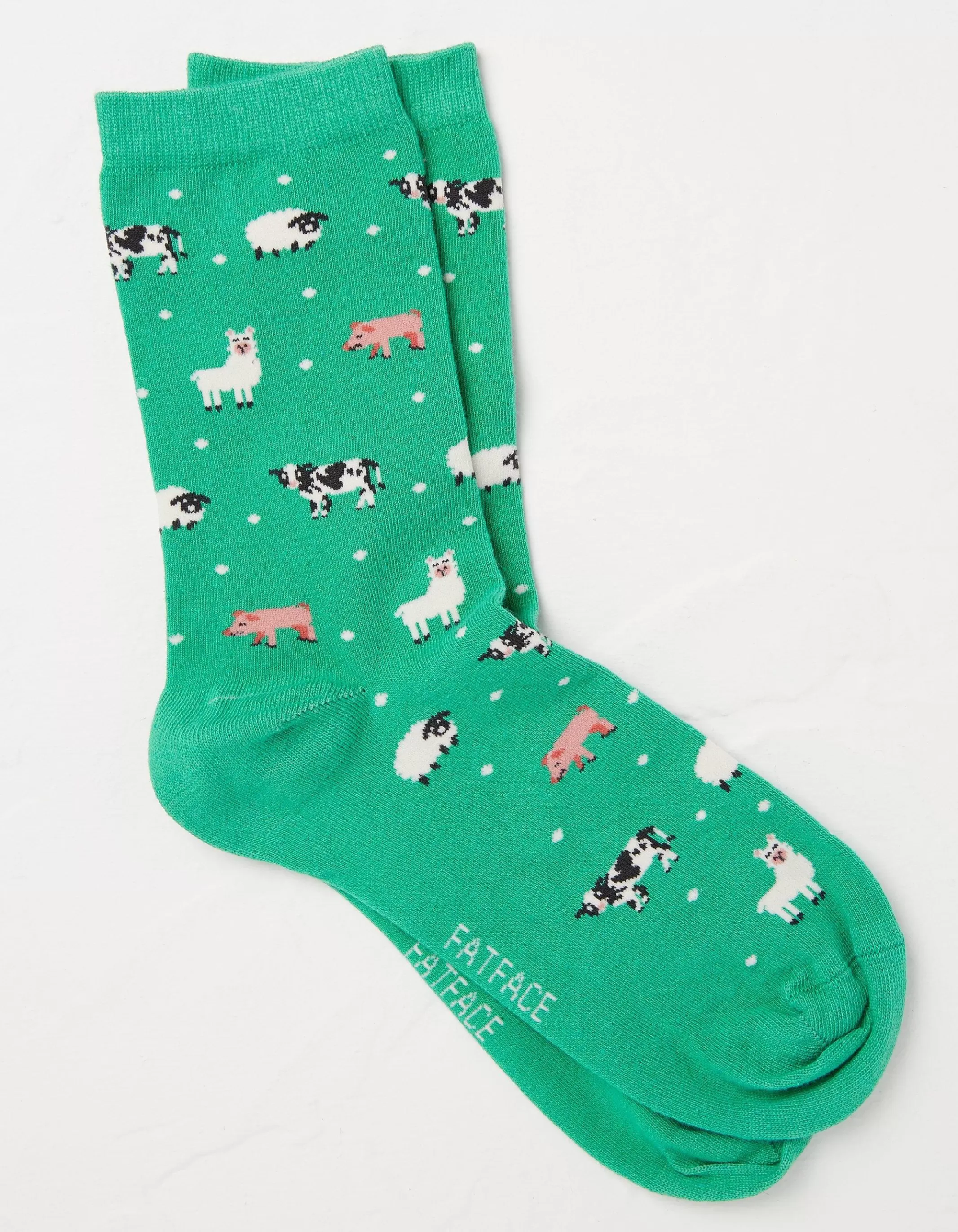 Clearance FatFace 1 Pack Farm Animal Socks Emerald Green