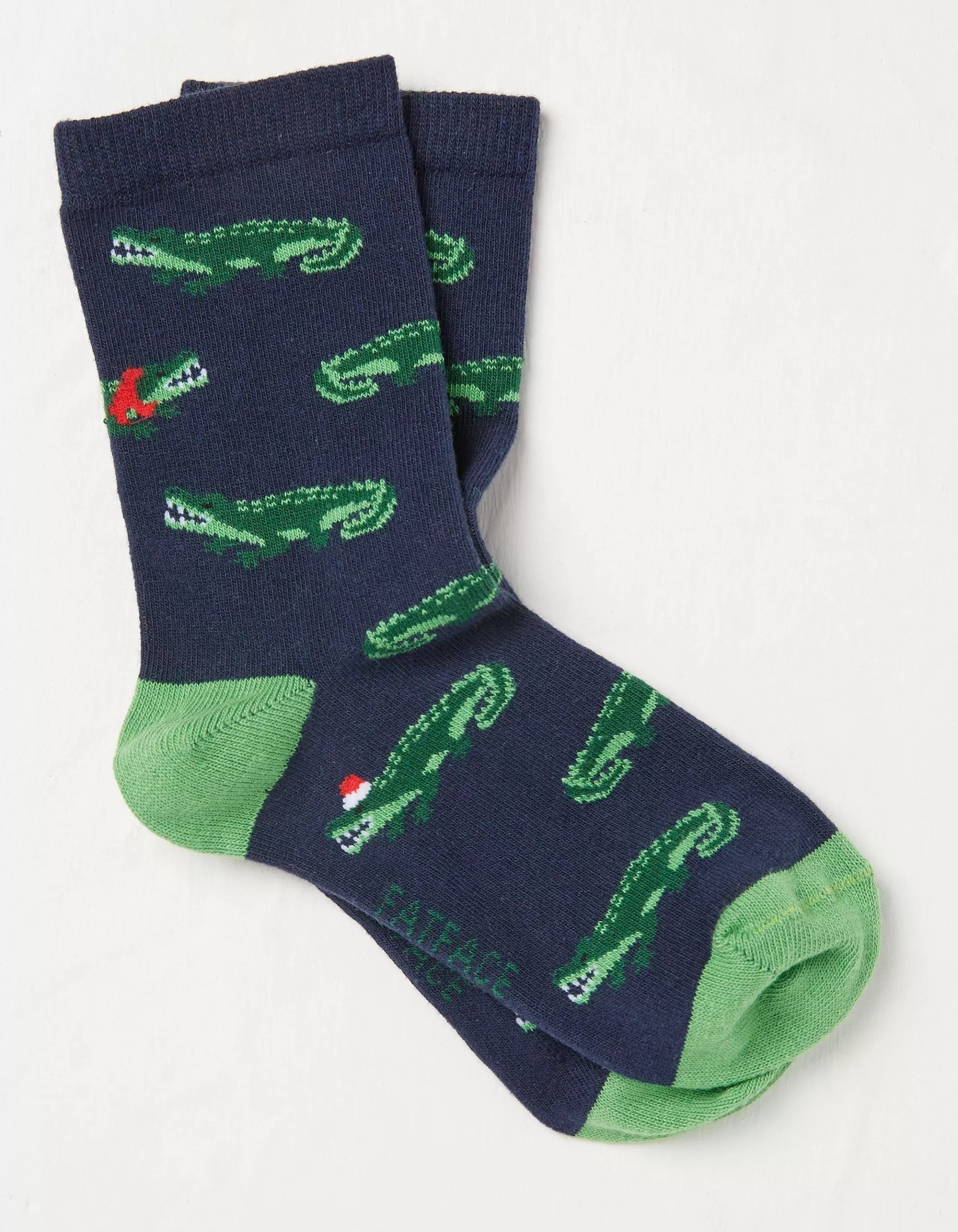 Best FatFace 1 Pack Festive Crocodile Socks Navy