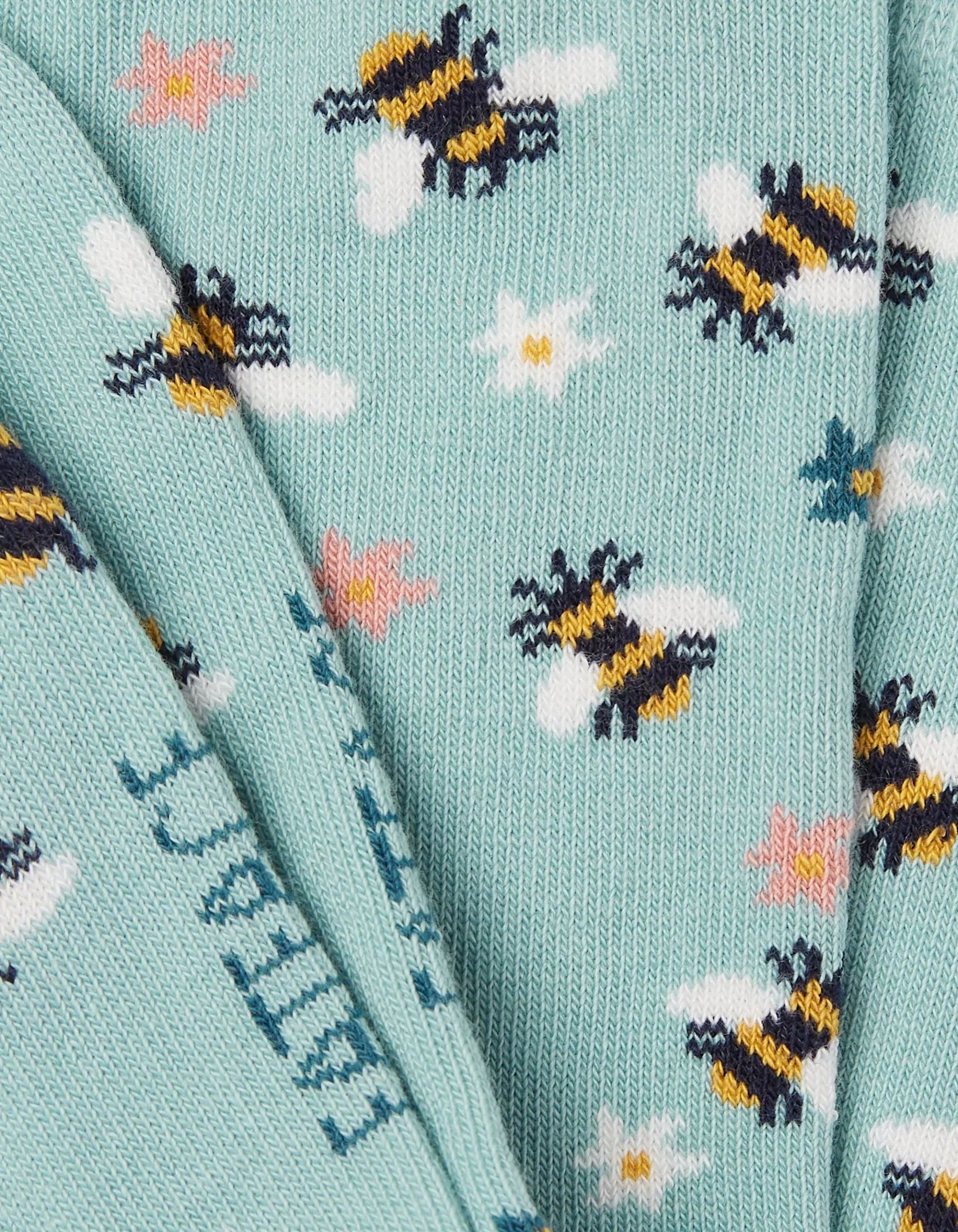Clearance FatFace 1 Pack Floral Bee Socks Green Haze