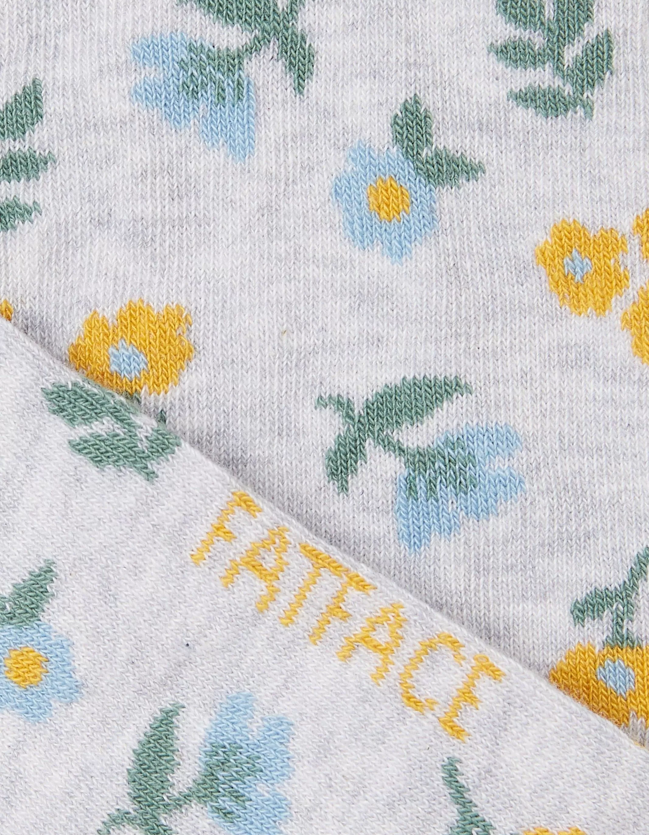 Cheap FatFace 1 Pack Floral Trainer Socks Grey Marl