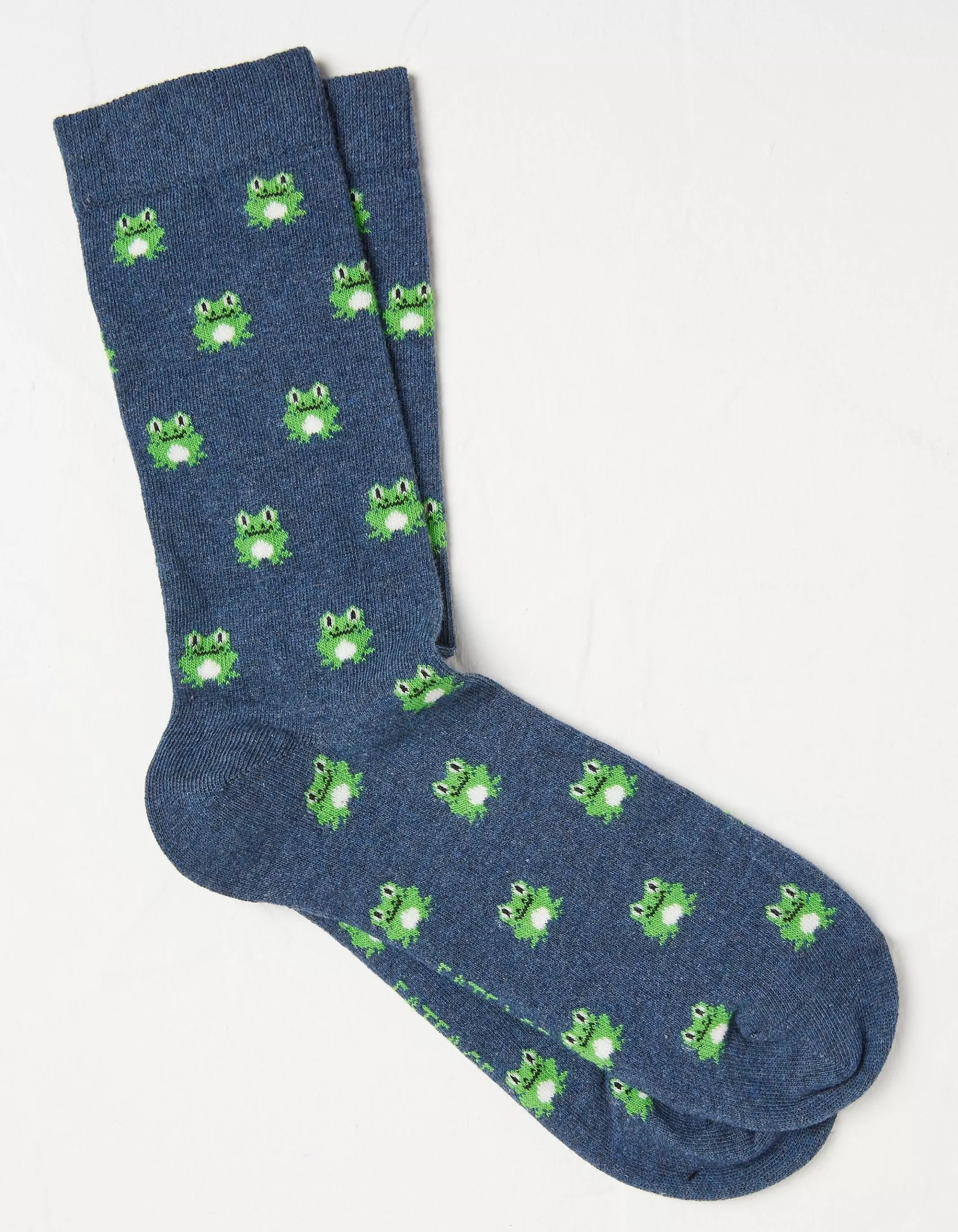 New FatFace 1 Pack Frog Socks Navy Marl