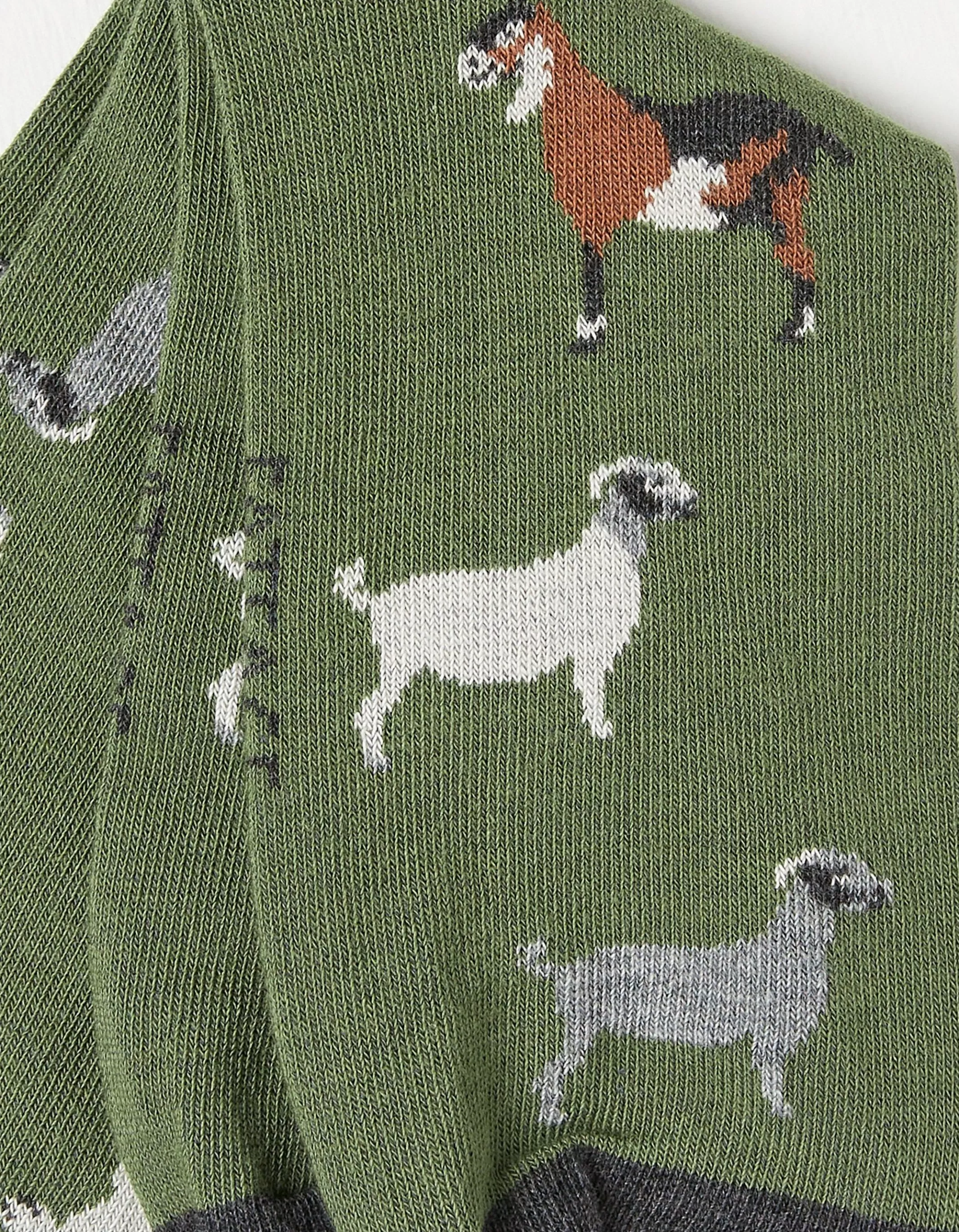 Fashion FatFace 1 Pack Goat Socks Dark Green