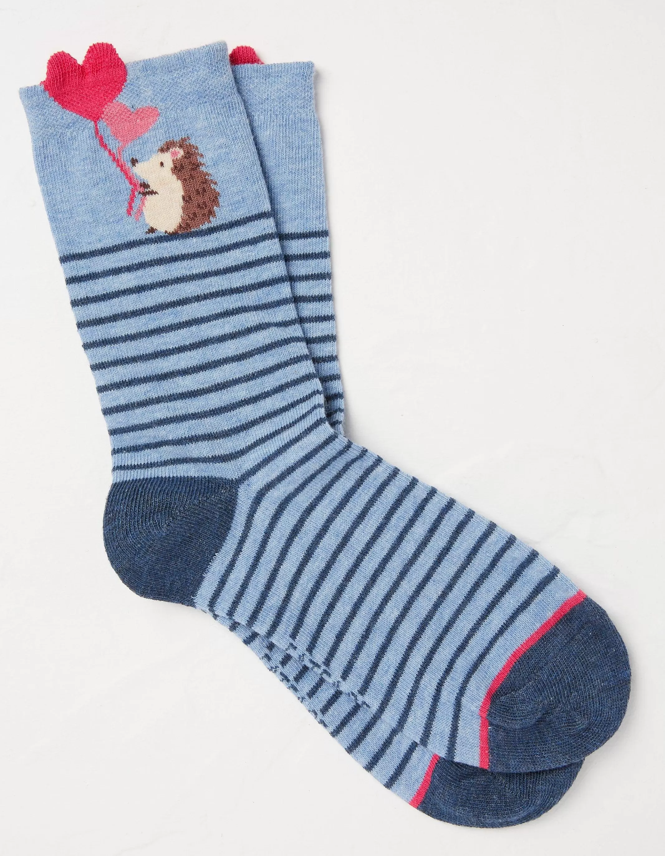 Discount FatFace 1 Pack Hedgehog Balloon Socks Light Blue Marl