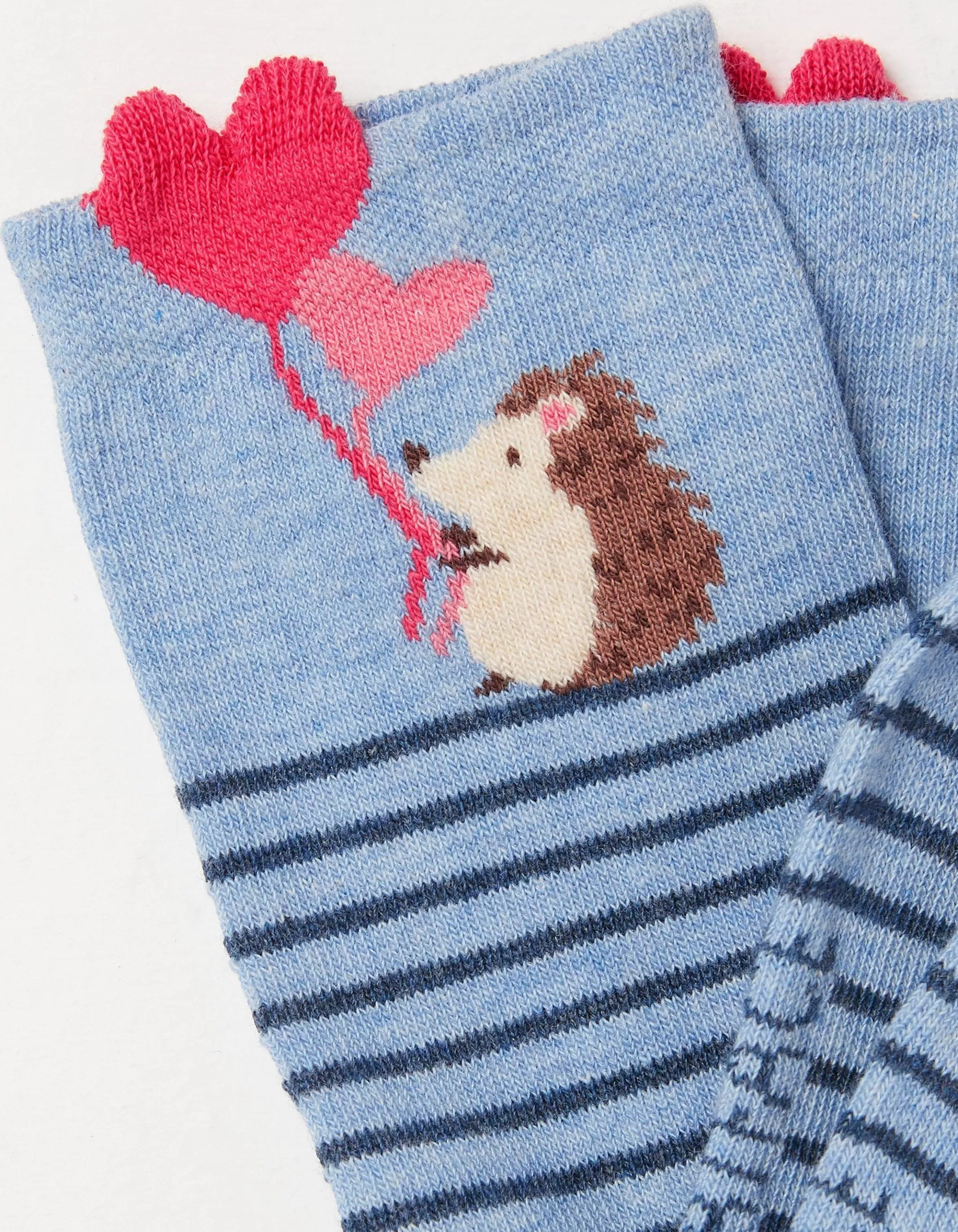Discount FatFace 1 Pack Hedgehog Balloon Socks Light Blue Marl