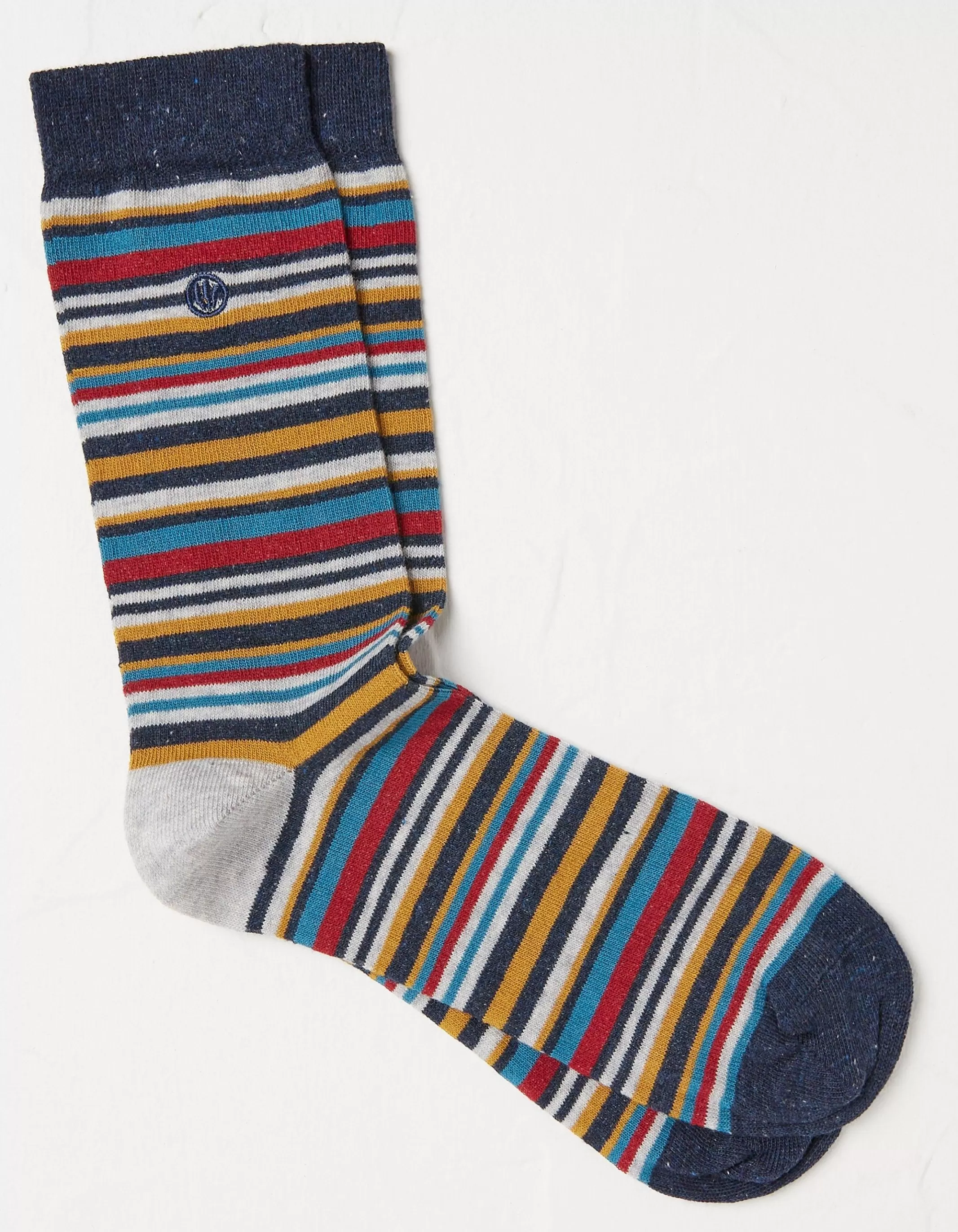 Sale FatFace 1 Pack Max Multi Stripe Socks Navy