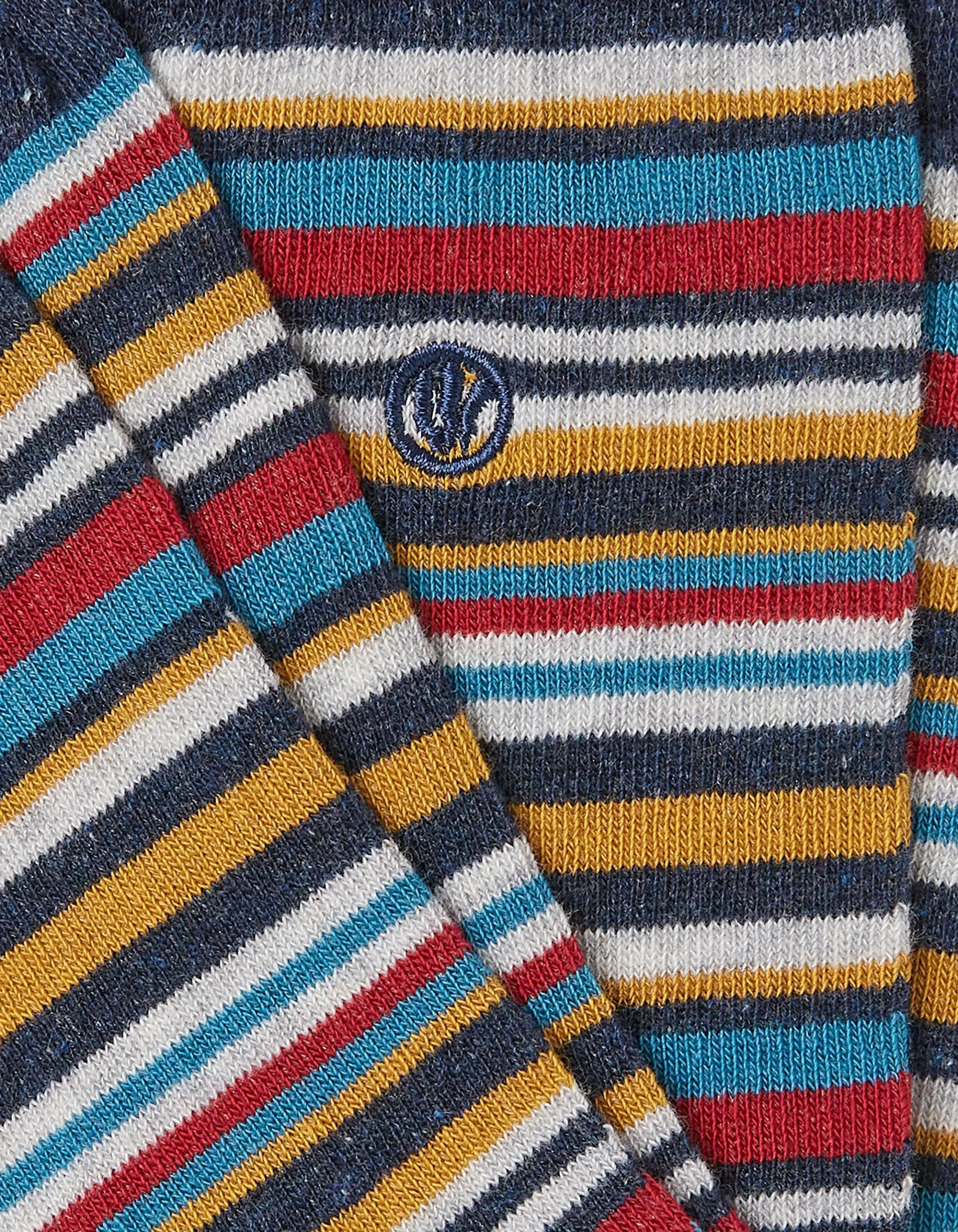 Sale FatFace 1 Pack Max Multi Stripe Socks Navy
