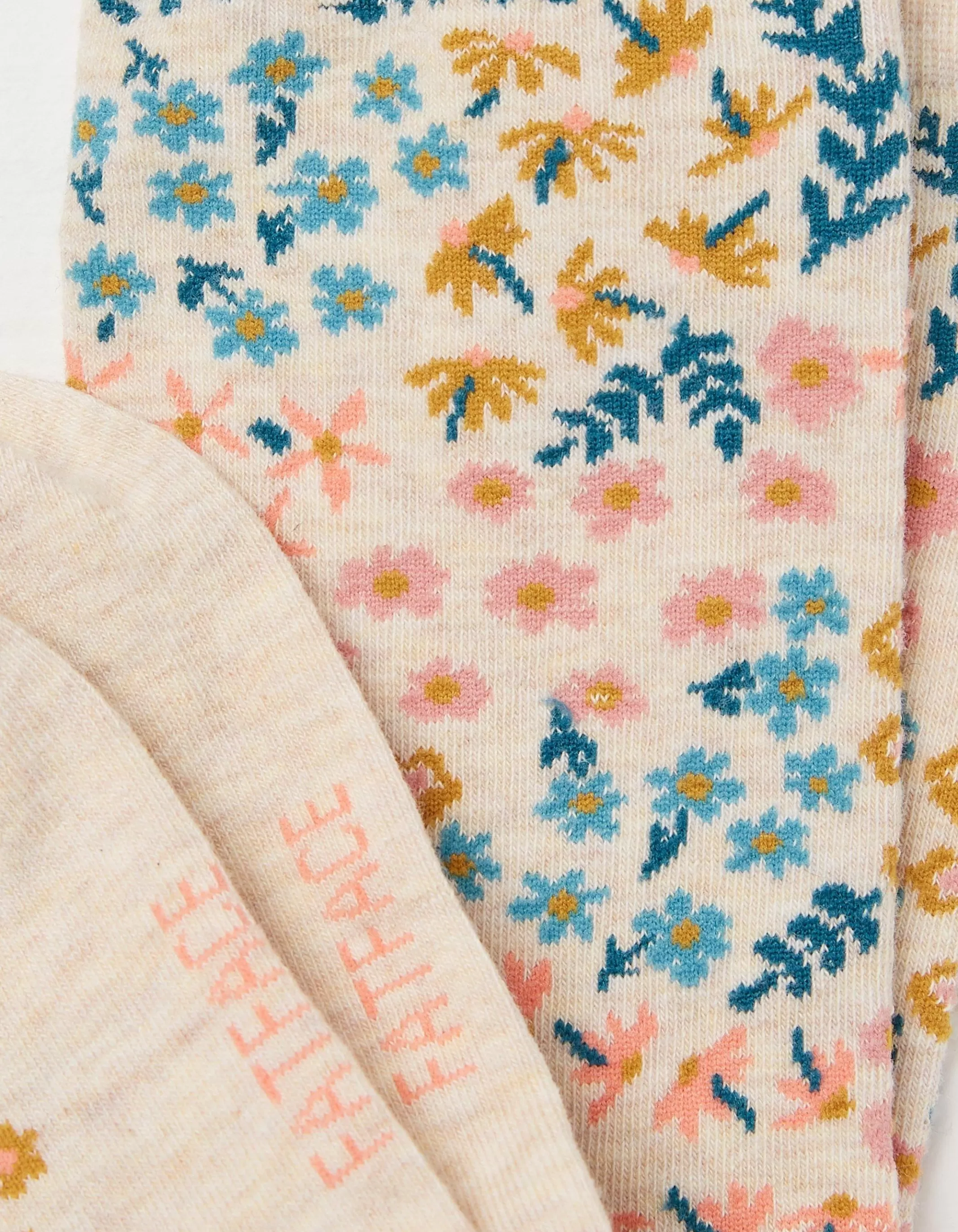 Shop FatFace 1 Pack Meadow Floral Socks Oatmeal