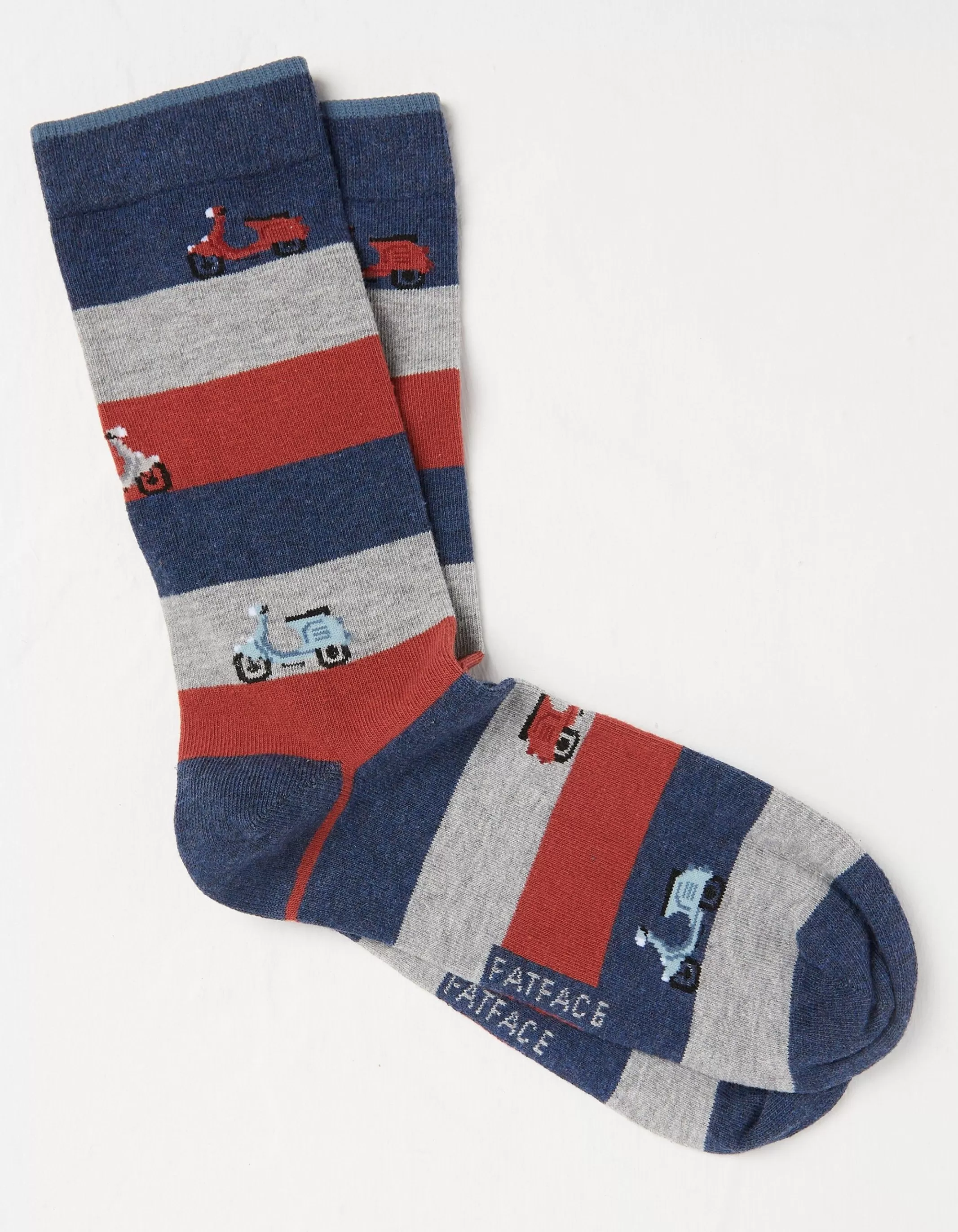 Cheap FatFace 1 Pack Moped Stripe Socks Navy