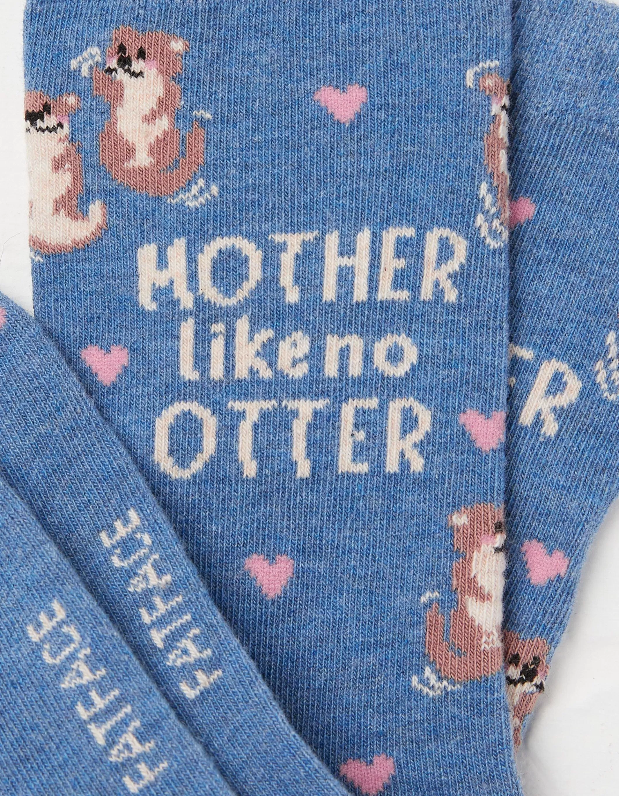 Best FatFace 1 Pack Mother Like No Otter Socks Blue Marl