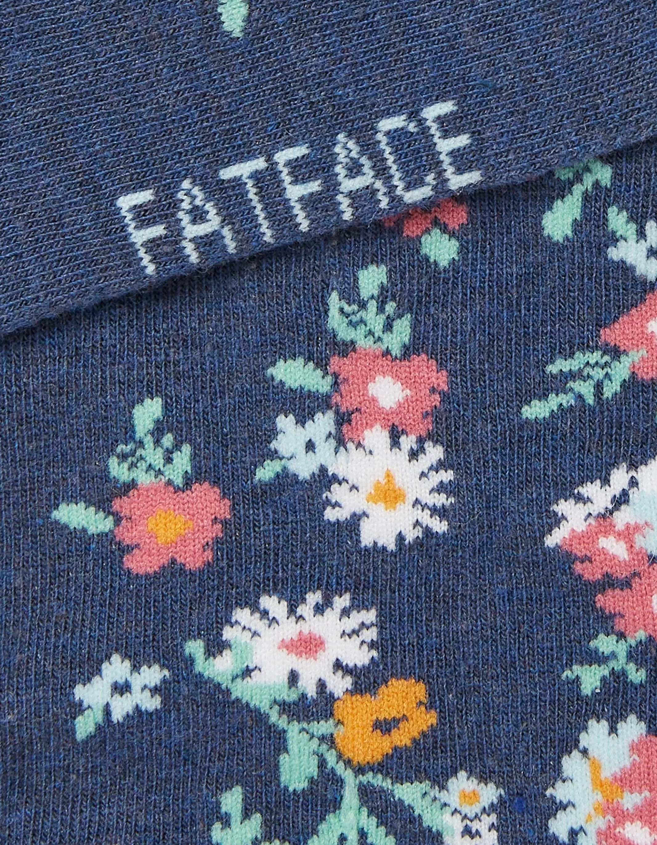 Clearance FatFace 1 Pack Pop Floral Trainer Socks Navy