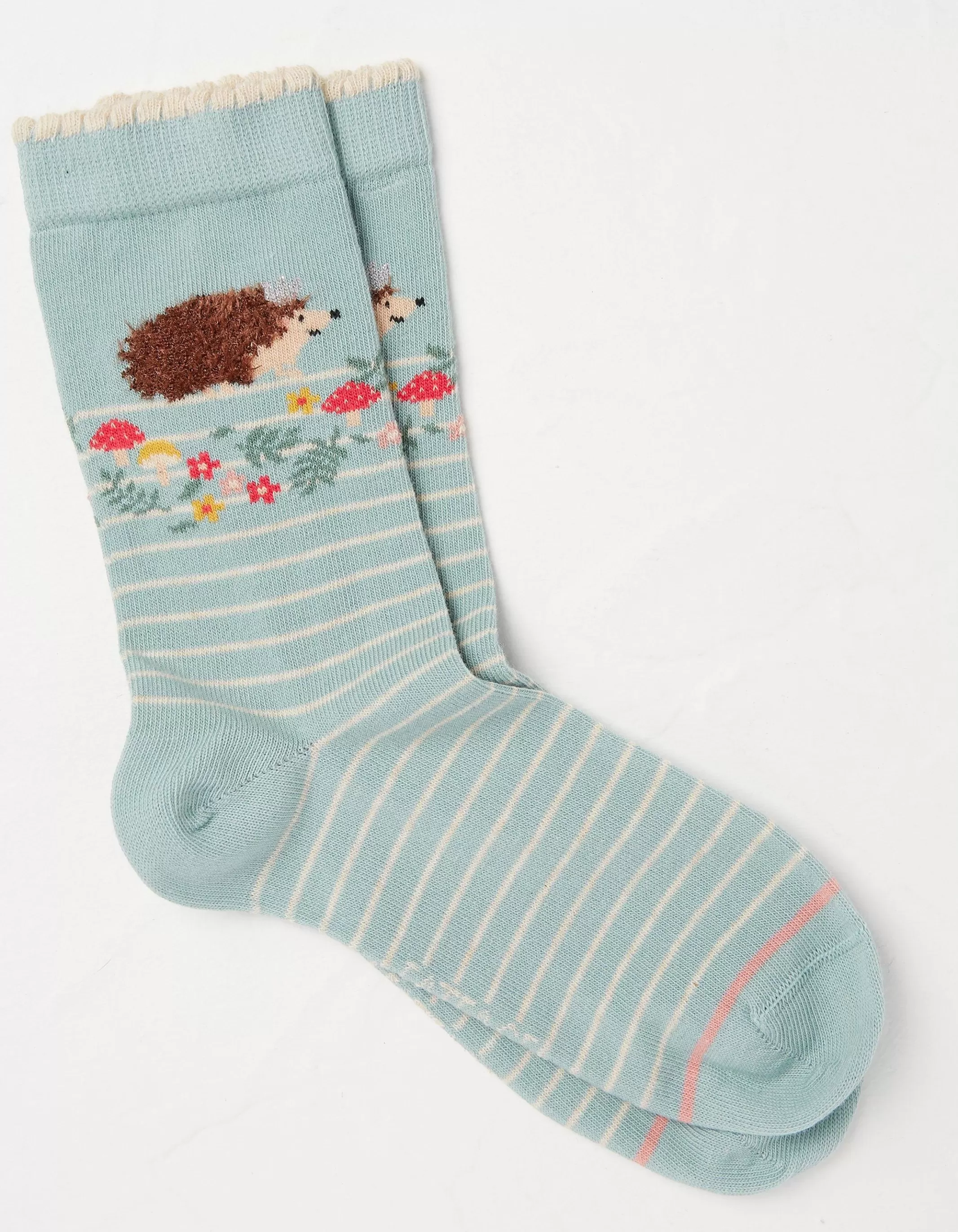 Shop FatFace 1 Pack Queen Hedgehog Socks Green Haze