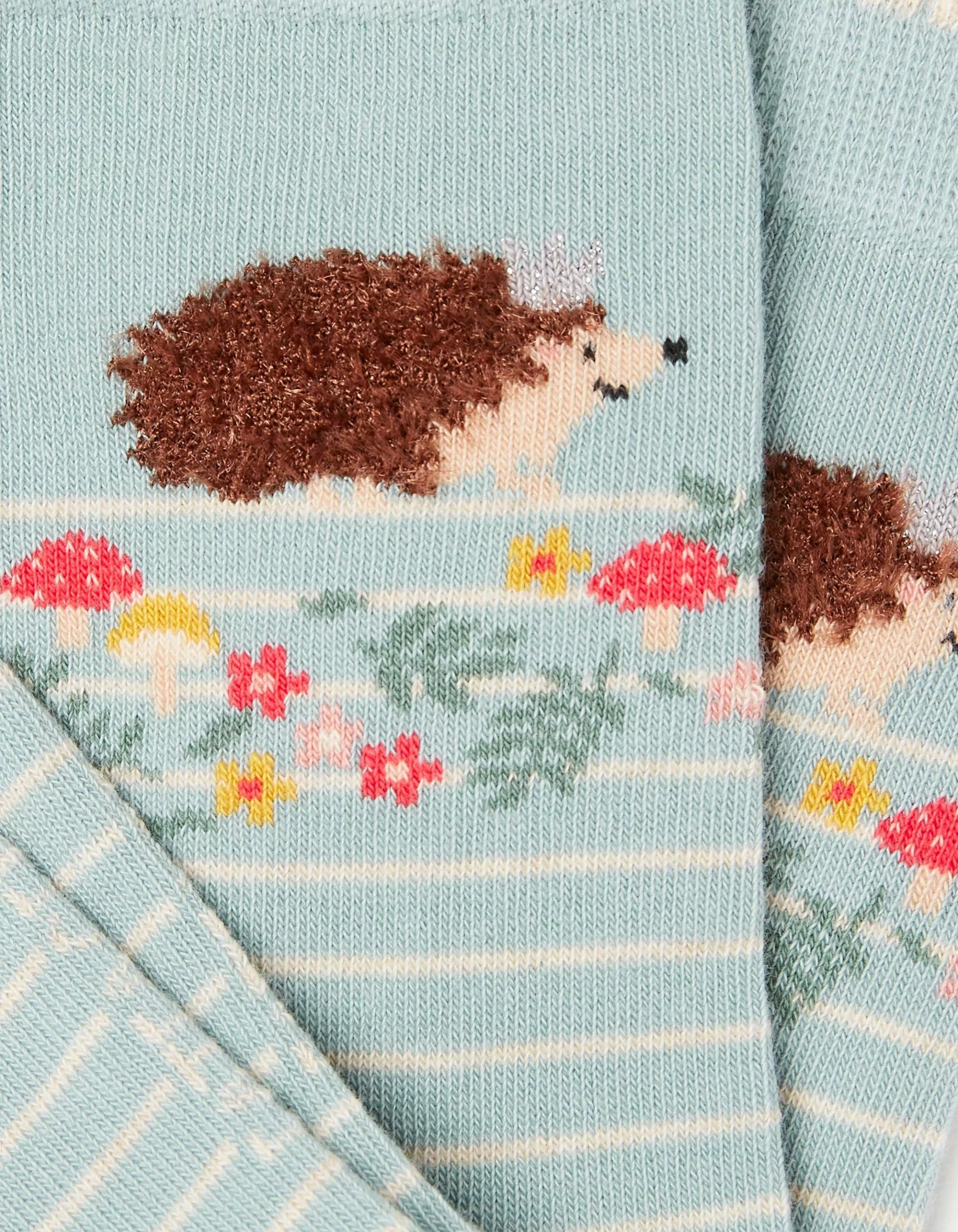 Shop FatFace 1 Pack Queen Hedgehog Socks Green Haze