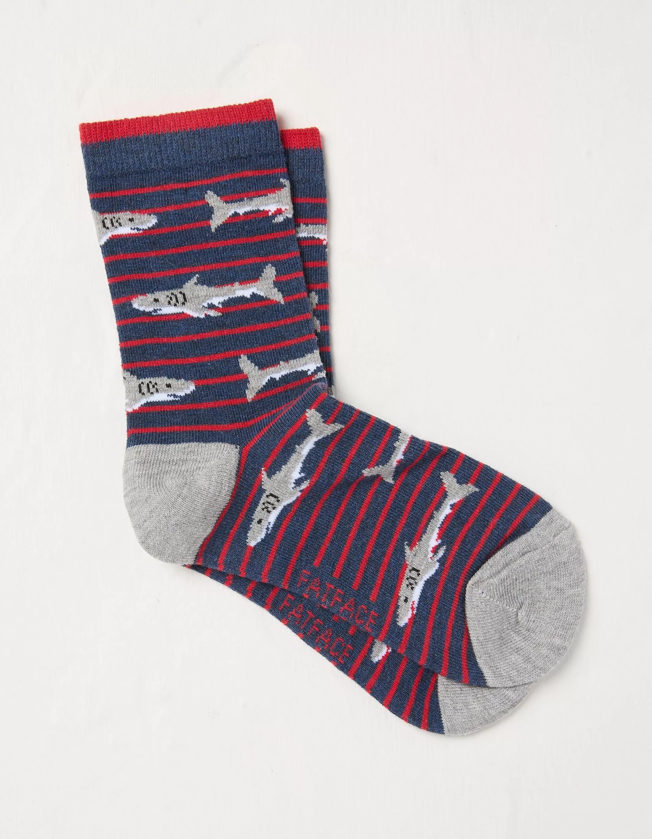 Cheap FatFace 1 Pack Shark Socks Navy