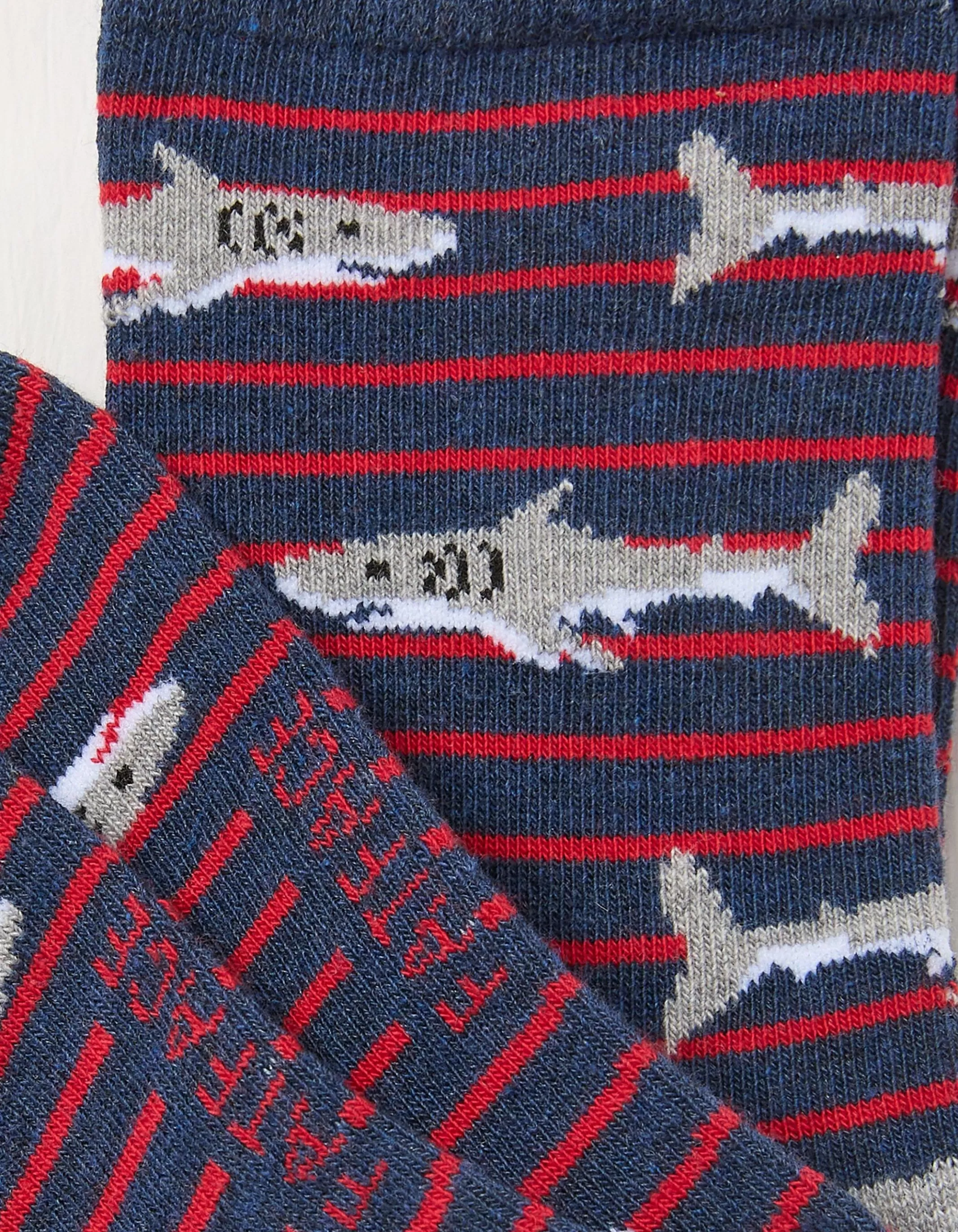 Cheap FatFace 1 Pack Shark Socks Navy