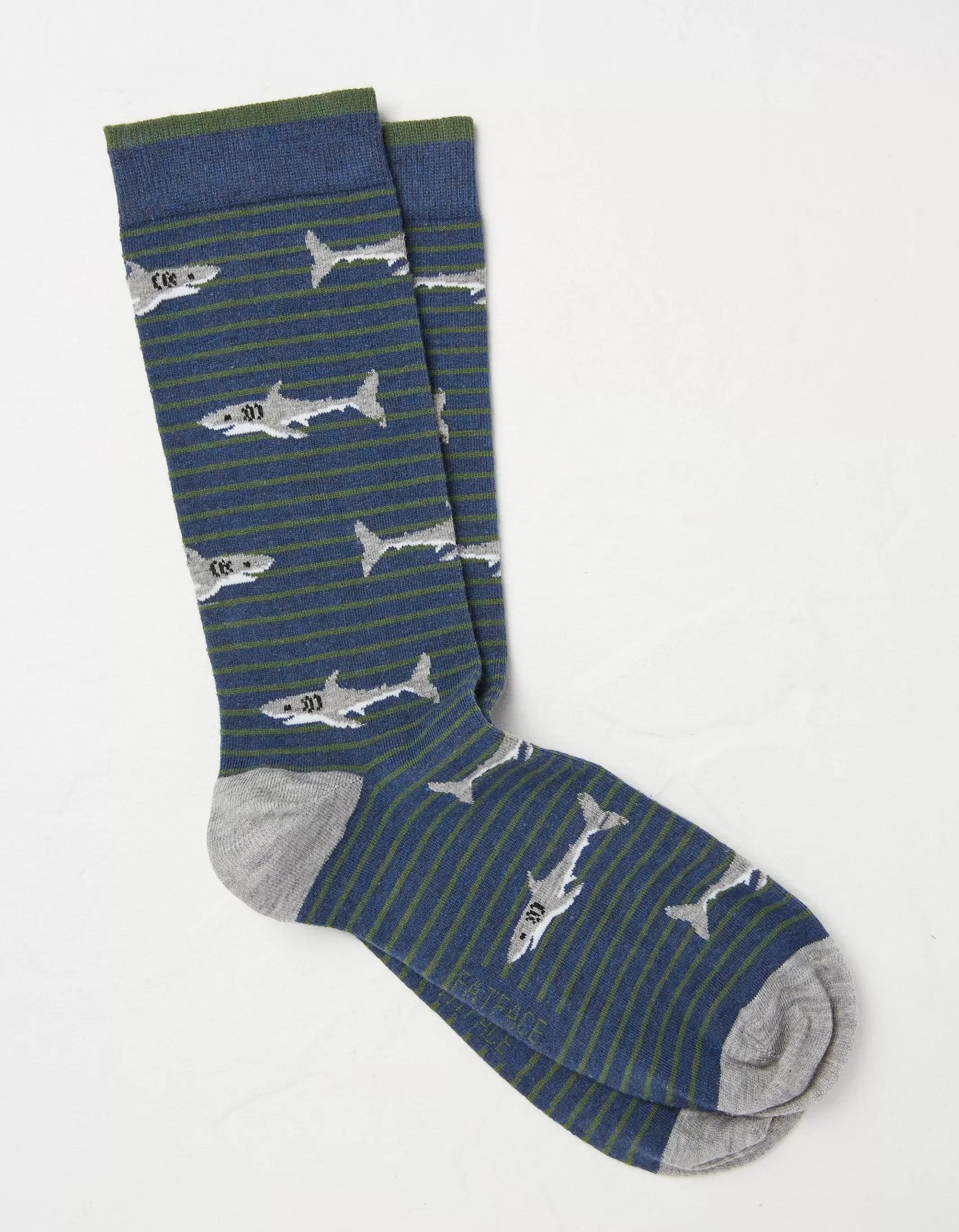 Best Sale FatFace 1 Pack Shark Stripe Socks Navy