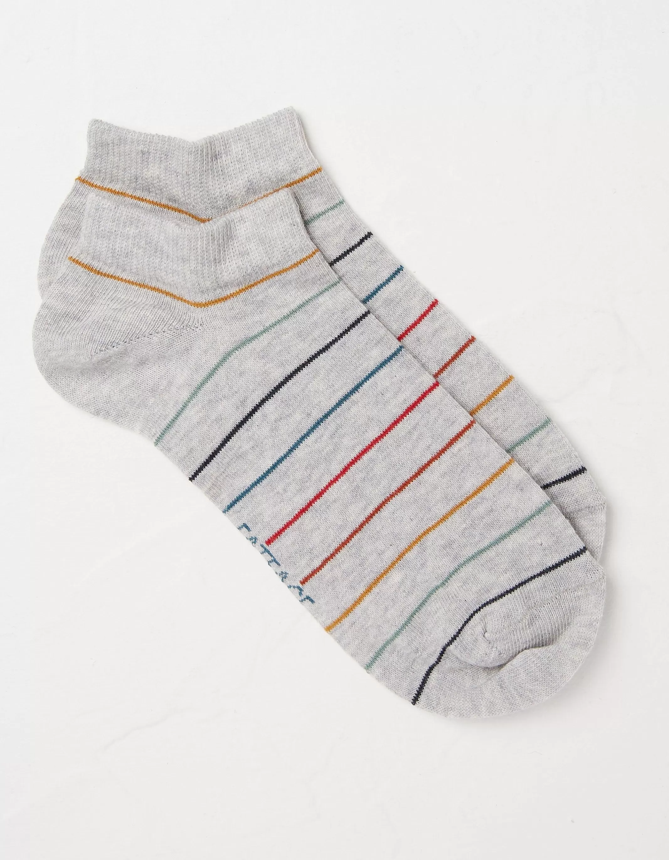 Hot FatFace 1 Pack Stan Stripe Trainer Socks Grey