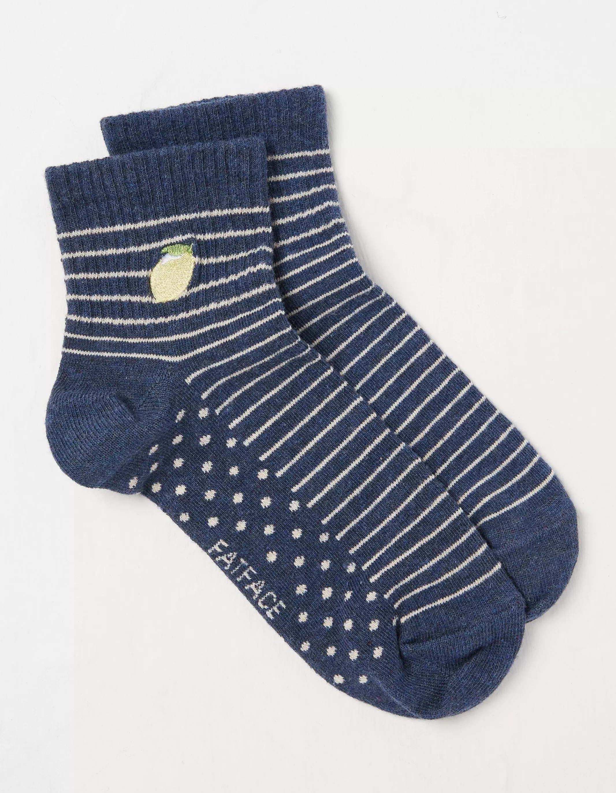 Flash Sale FatFace 1 Pack Stripe Lemon Socks Navy