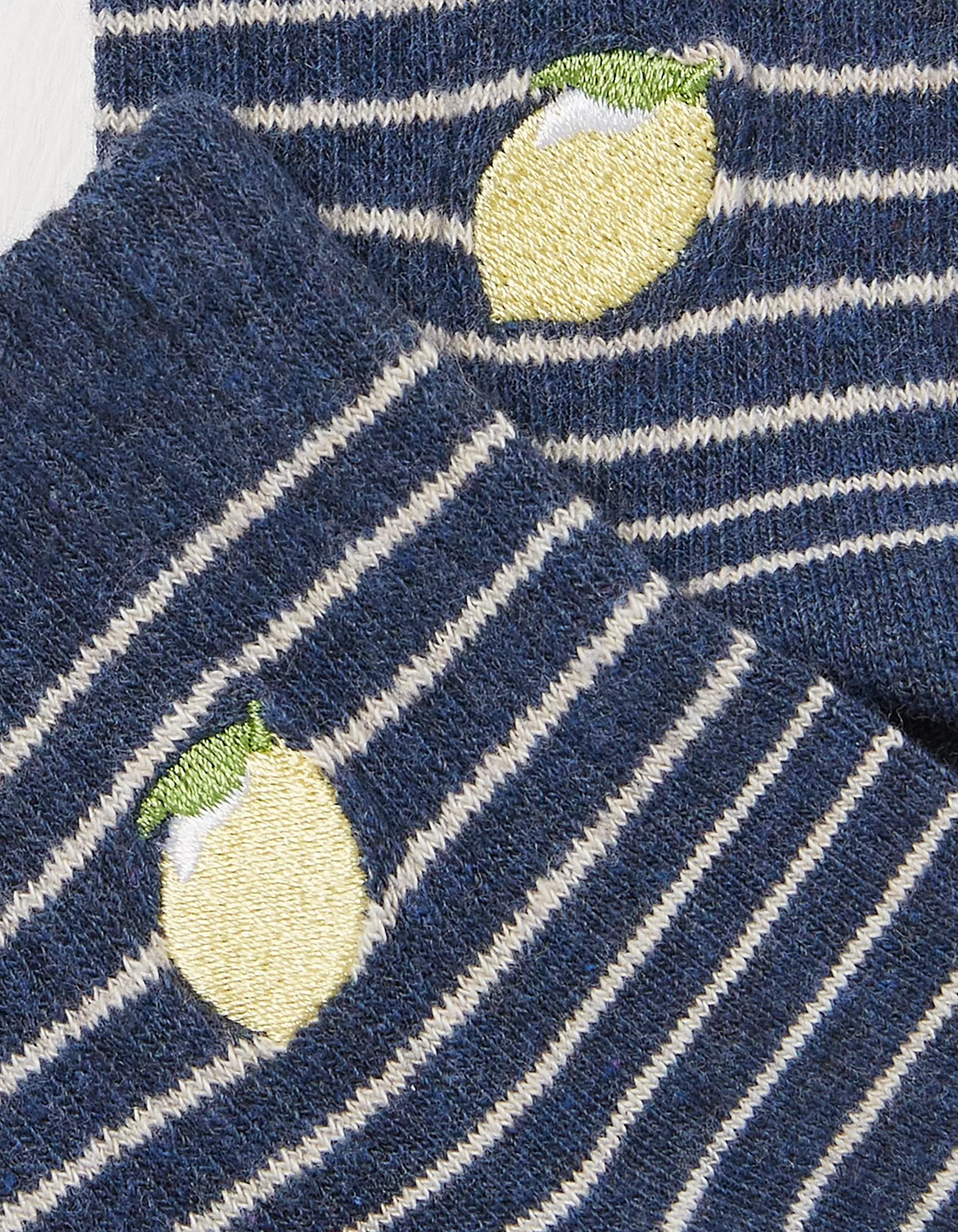 Flash Sale FatFace 1 Pack Stripe Lemon Socks Navy
