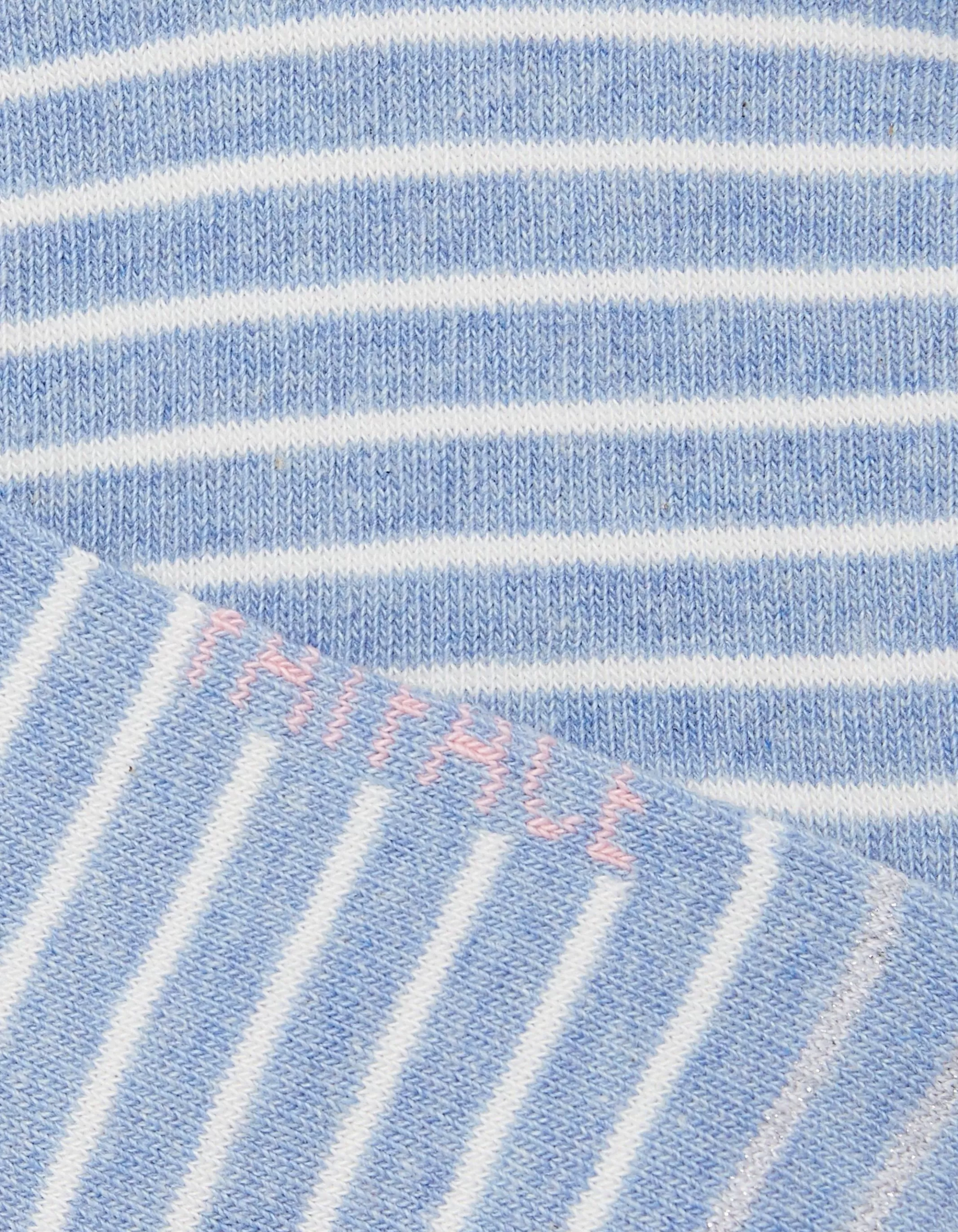 Flash Sale FatFace 1 Pack Stripe Trainer Socks Light Blue Marl