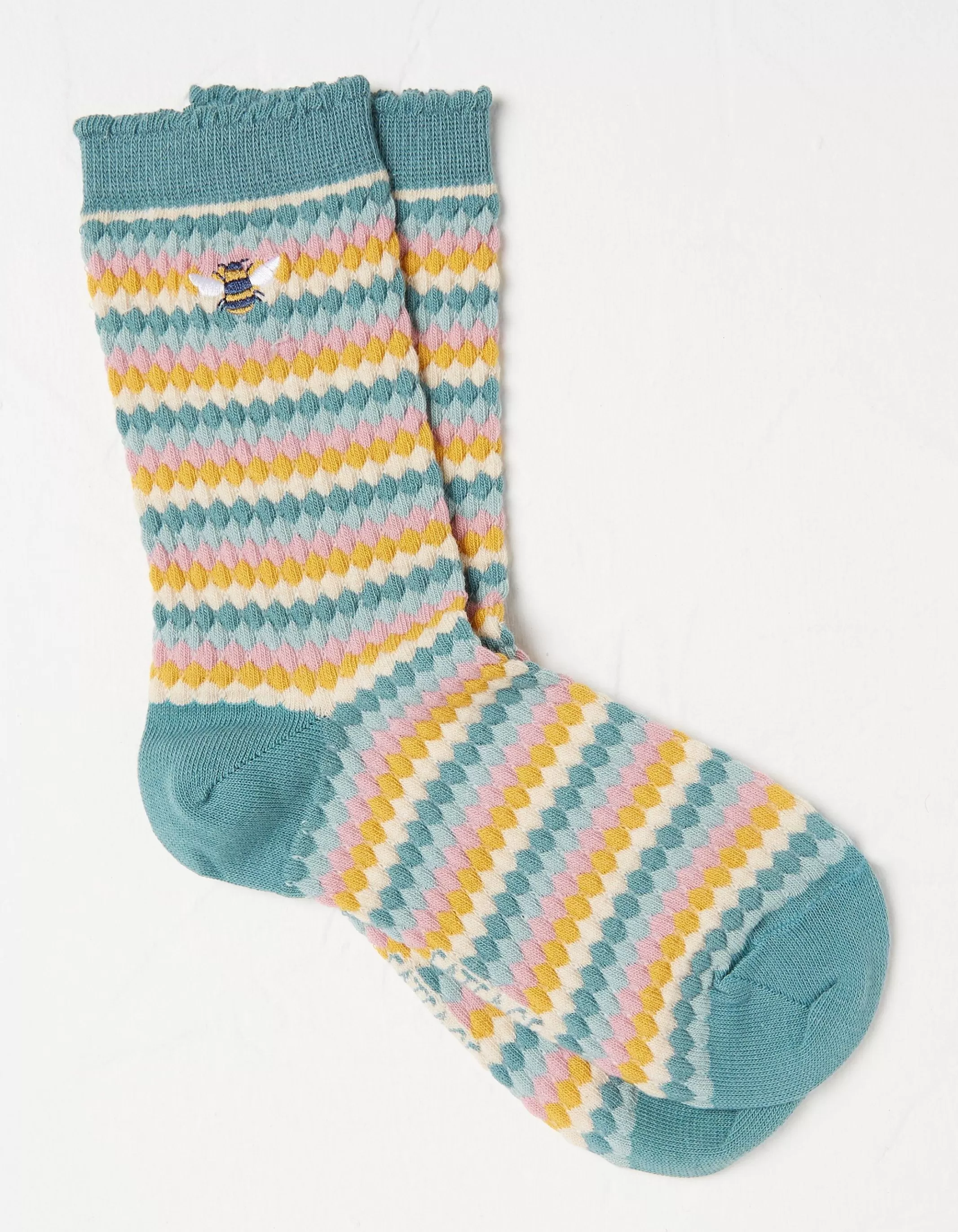 Outlet FatFace 1 Pack Textured Bee Socks Multi