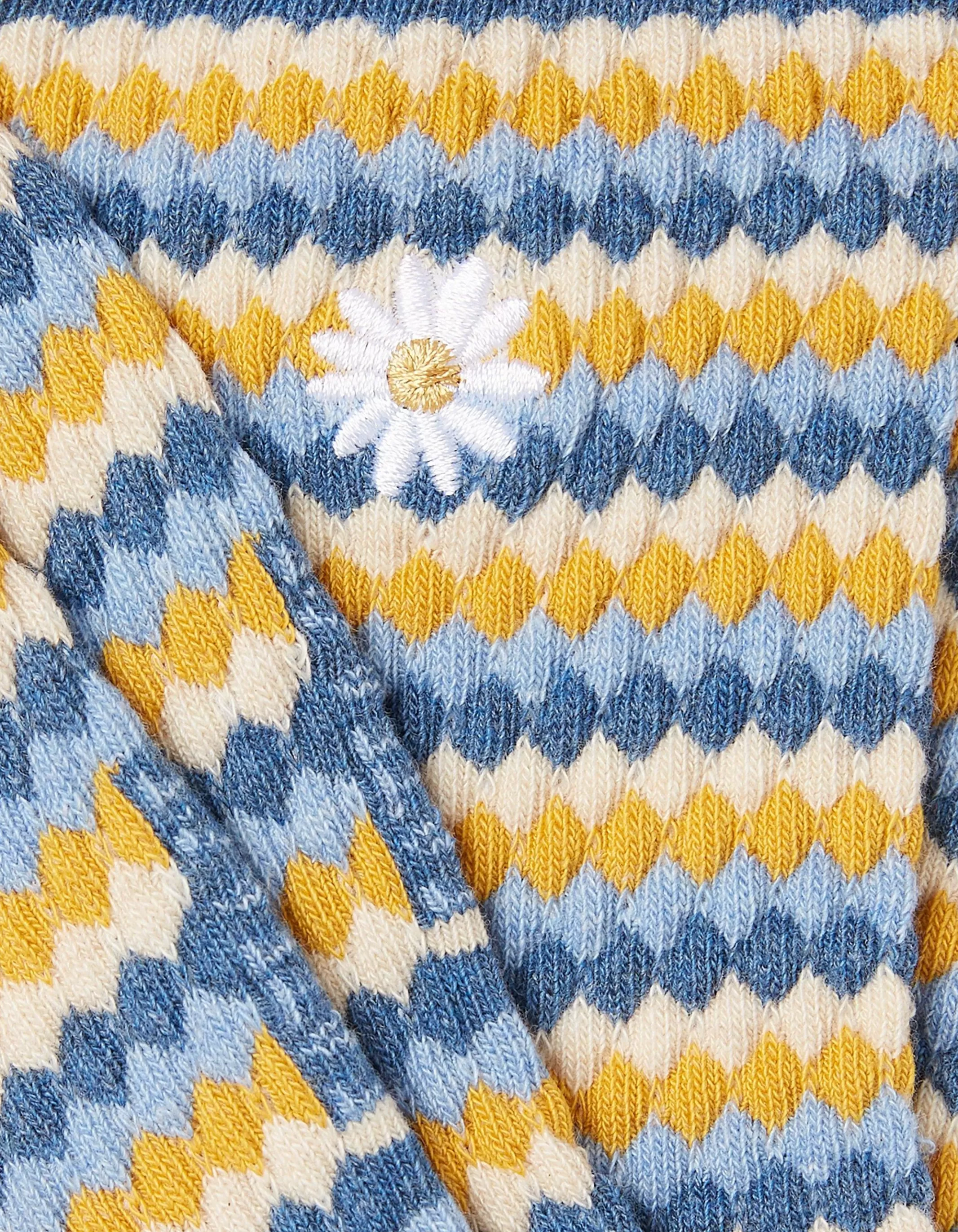 Flash Sale FatFace 1 Pack Textured Daisy Socks Navy Marl