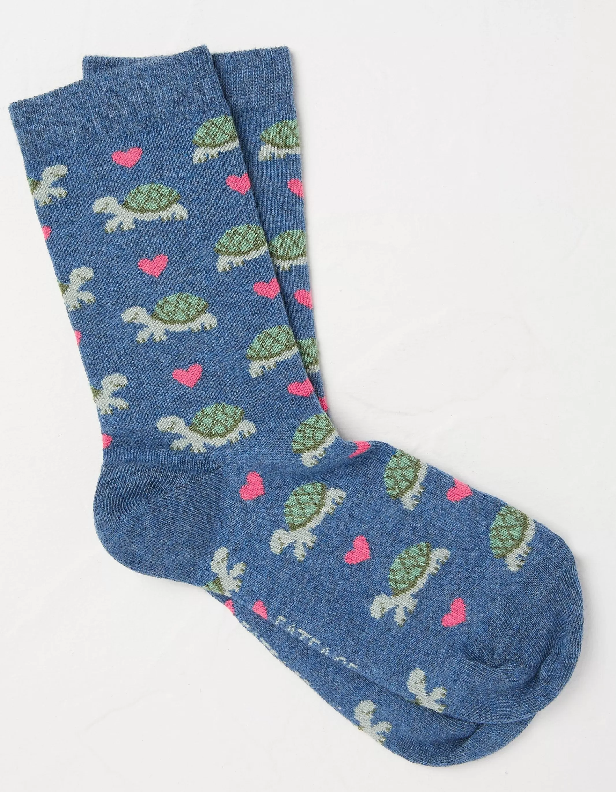 Cheap FatFace 1 Pack Tortoise Heart Socks Navy Marl