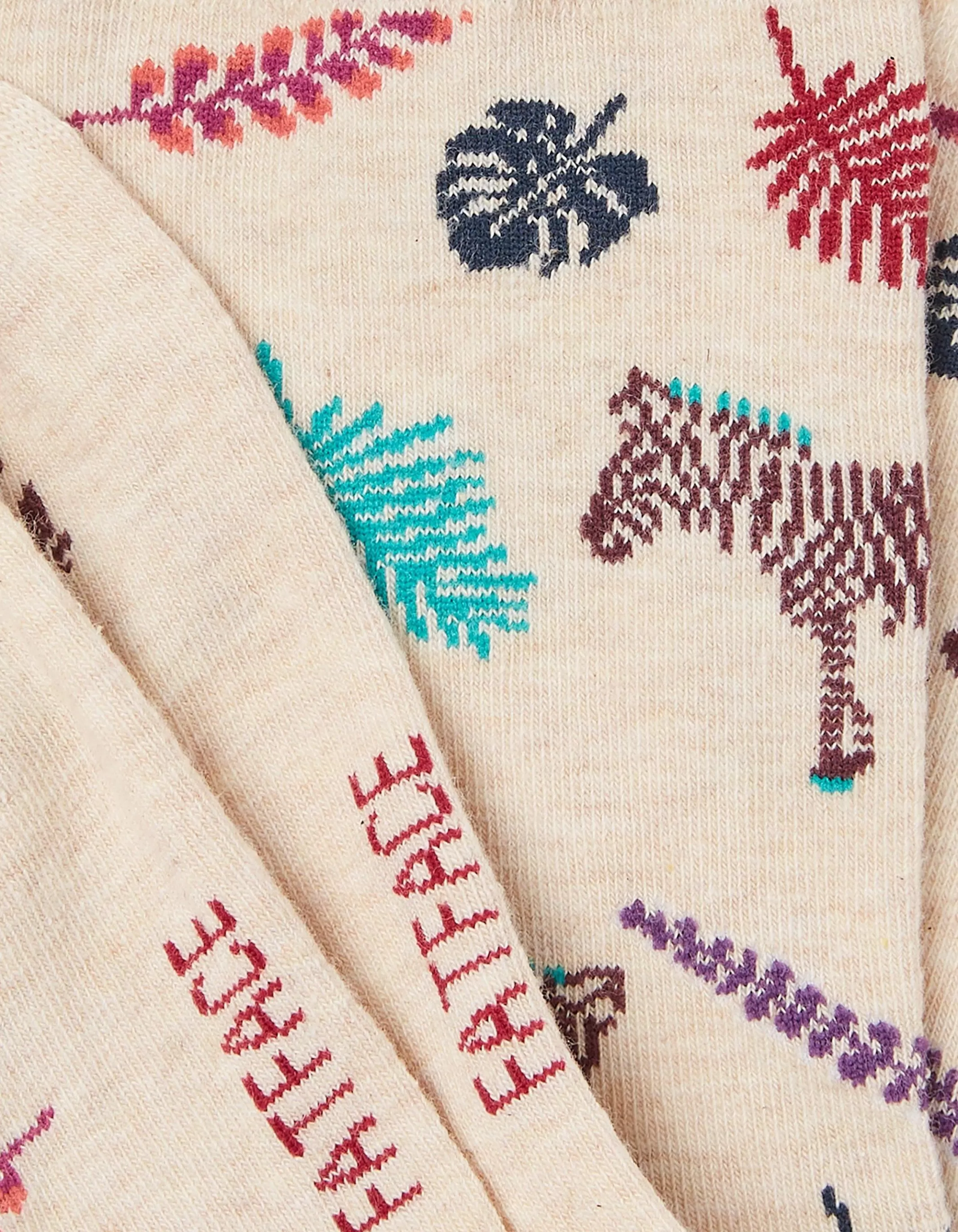 Shop FatFace 1 Pack Tropical Zebra Socks Oatmeal