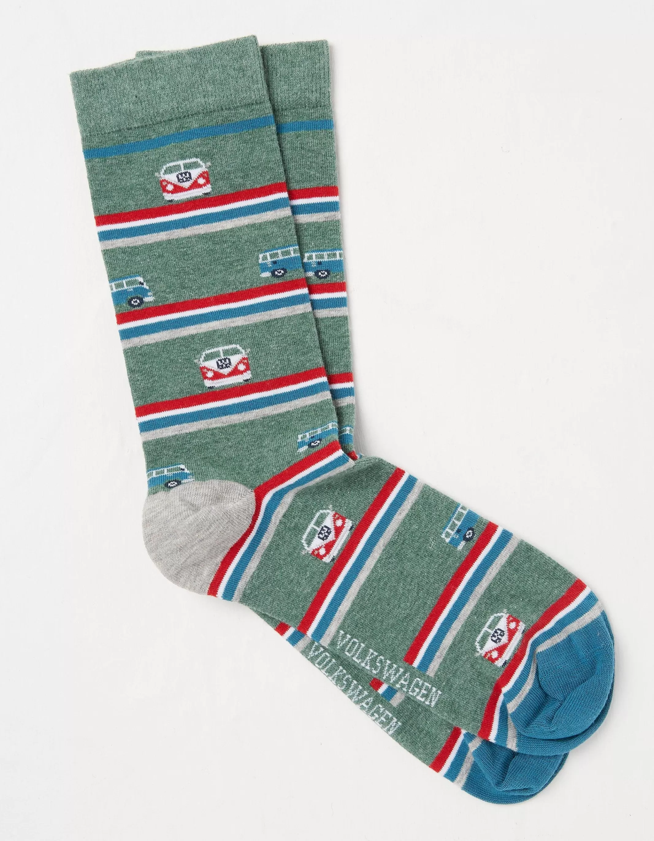 Shop FatFace 1 Pack Vw Camper Stripe Socks Light Green