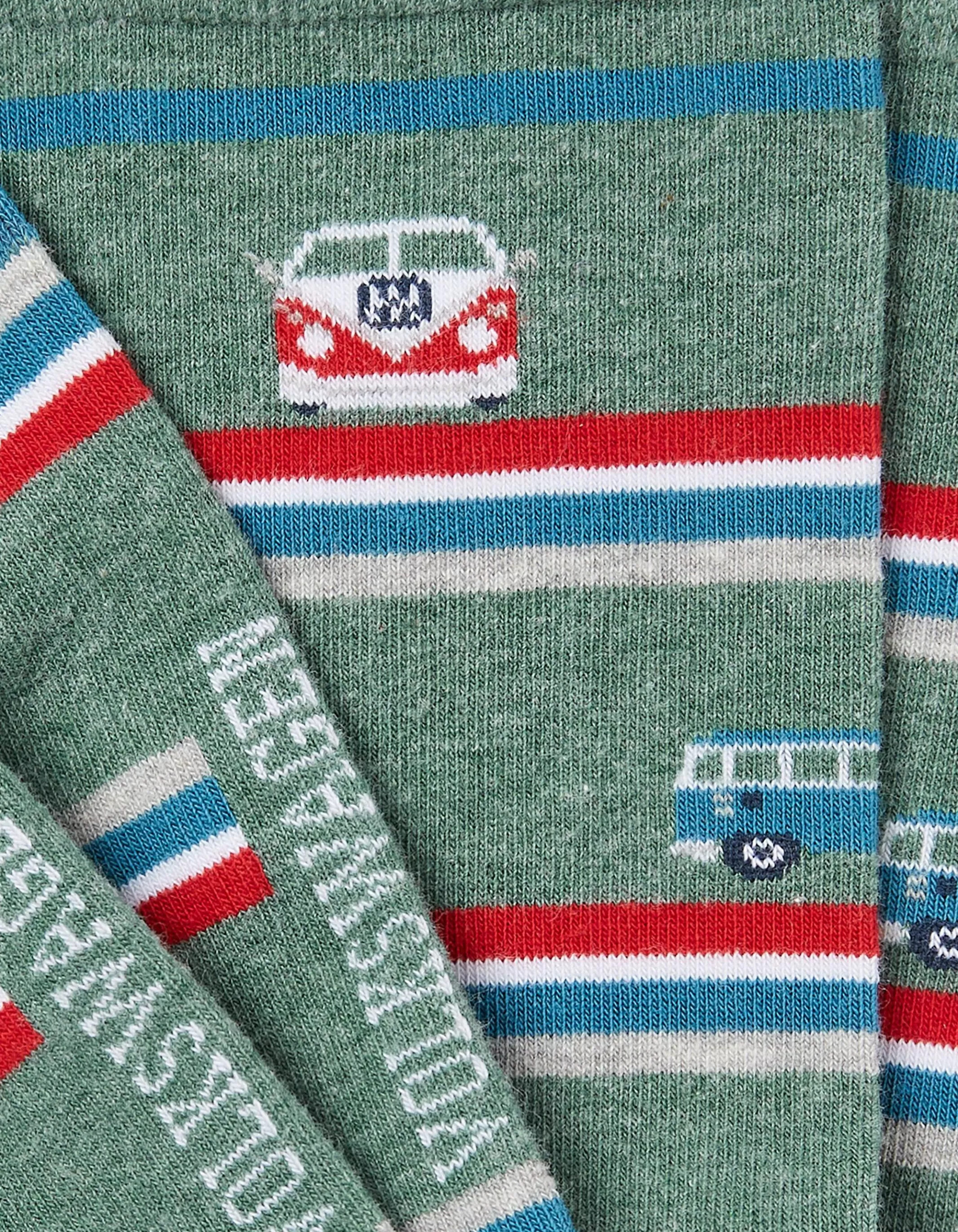 Shop FatFace 1 Pack Vw Camper Stripe Socks Light Green