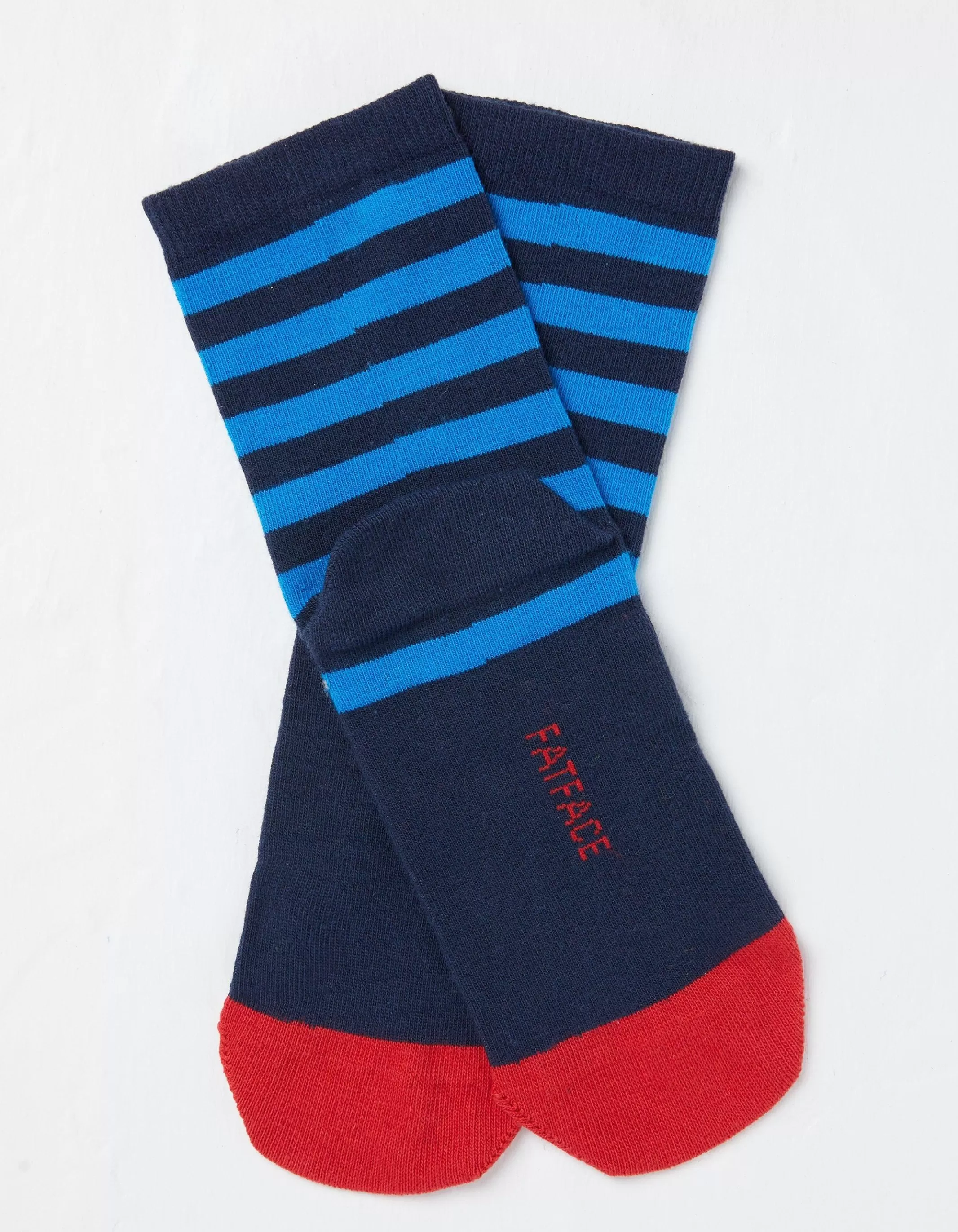 Fashion FatFace 1 Pack Wilfred Woolly Mammoth Stripe Socks Navy