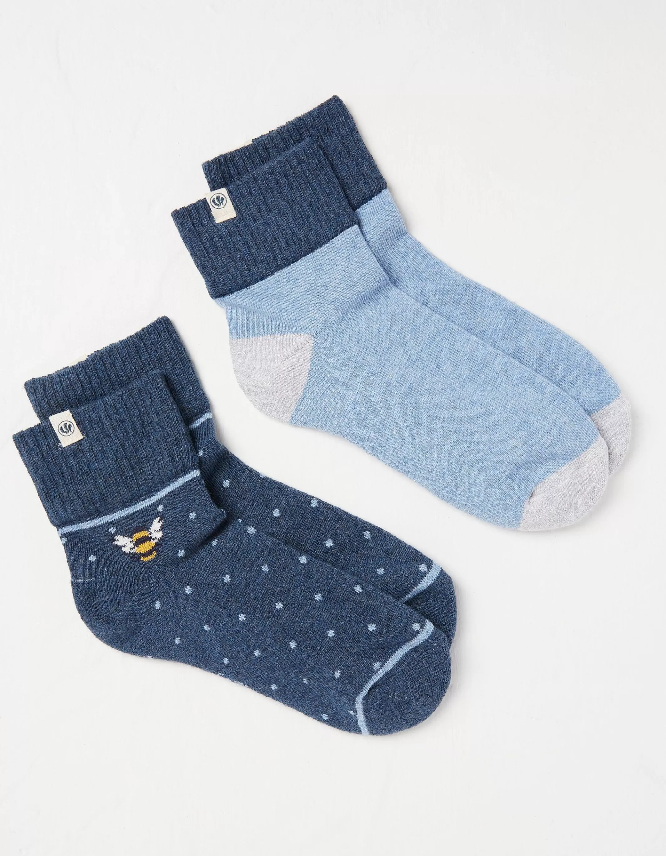 Outlet FatFace 2 Pack Bee Outdoor Boot Socks Navy