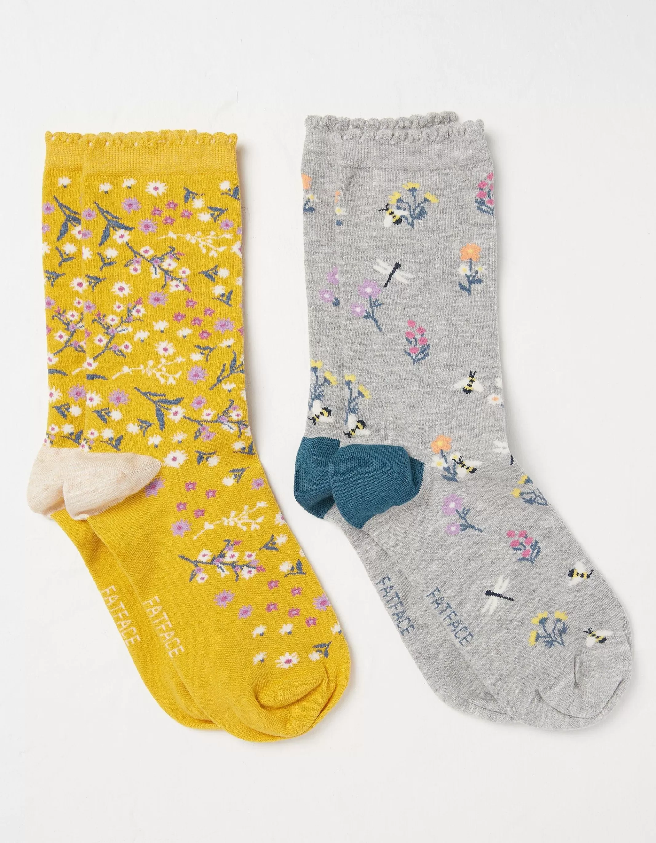 Hot FatFace 2 Pack Floral Socks In A Box Multi